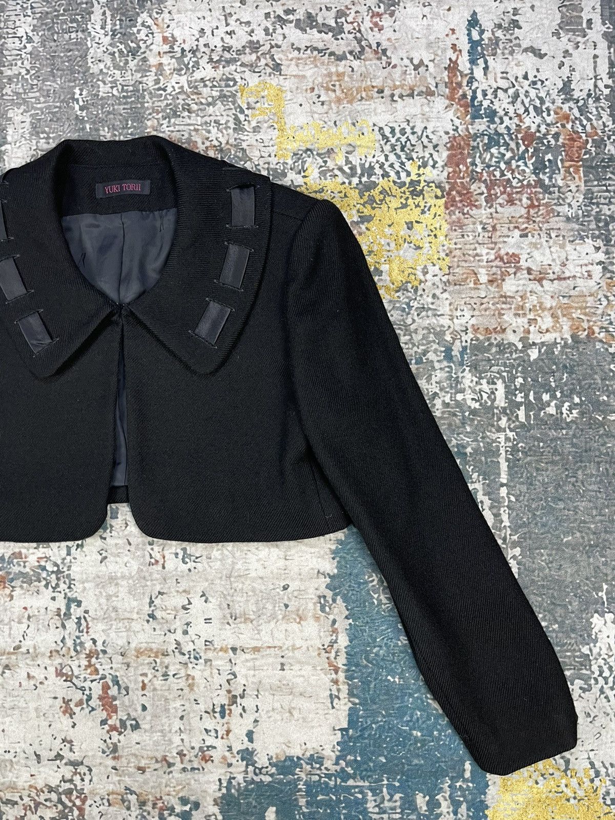 Japanese Brand Yuki Torii Wool Cropped Blazer Jackets Size M / US 6-8 / IT 42-44 - 3 Thumbnail