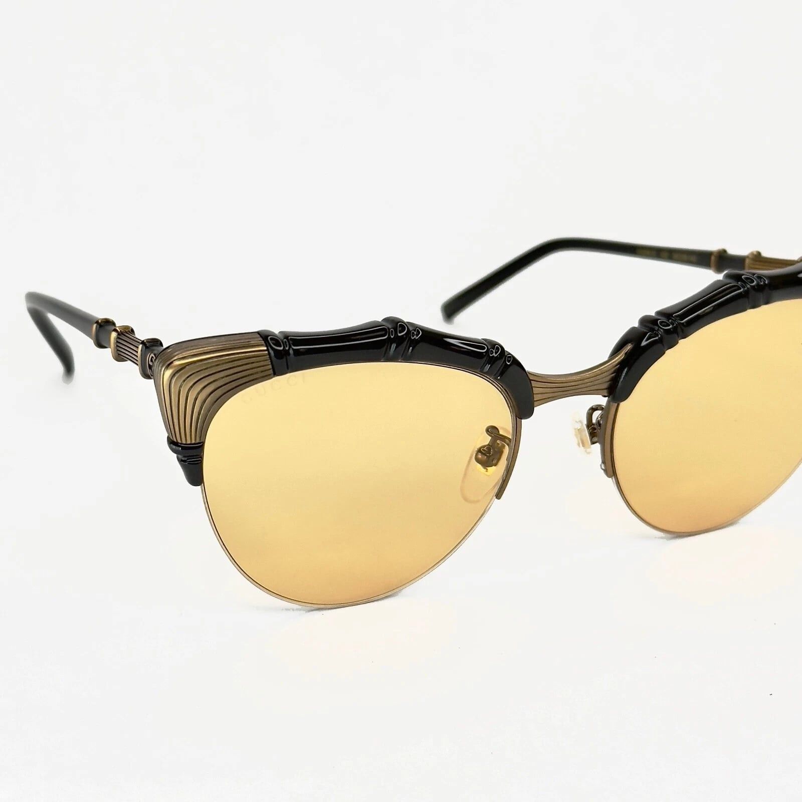 Gucci GUCCI GG0661S 0661 Cat Eye Bamboo Black 002 Sunglasses Size ONE SIZE - 5 Thumbnail