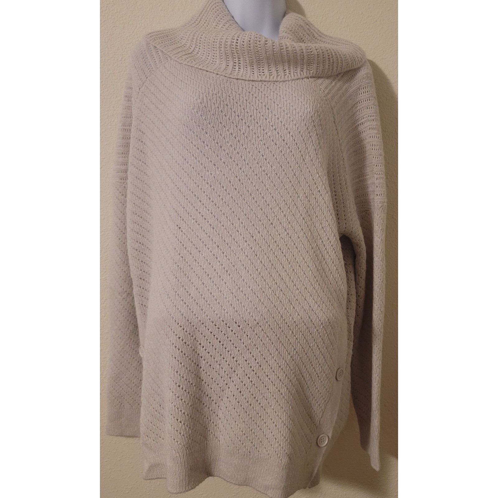 Lucky Brand Lucky Brand Off White Alyssa Cowl Neck Sweater XL MohairWool Size XL / US 12-14 / IT 48-50 - 1 Thumbnail