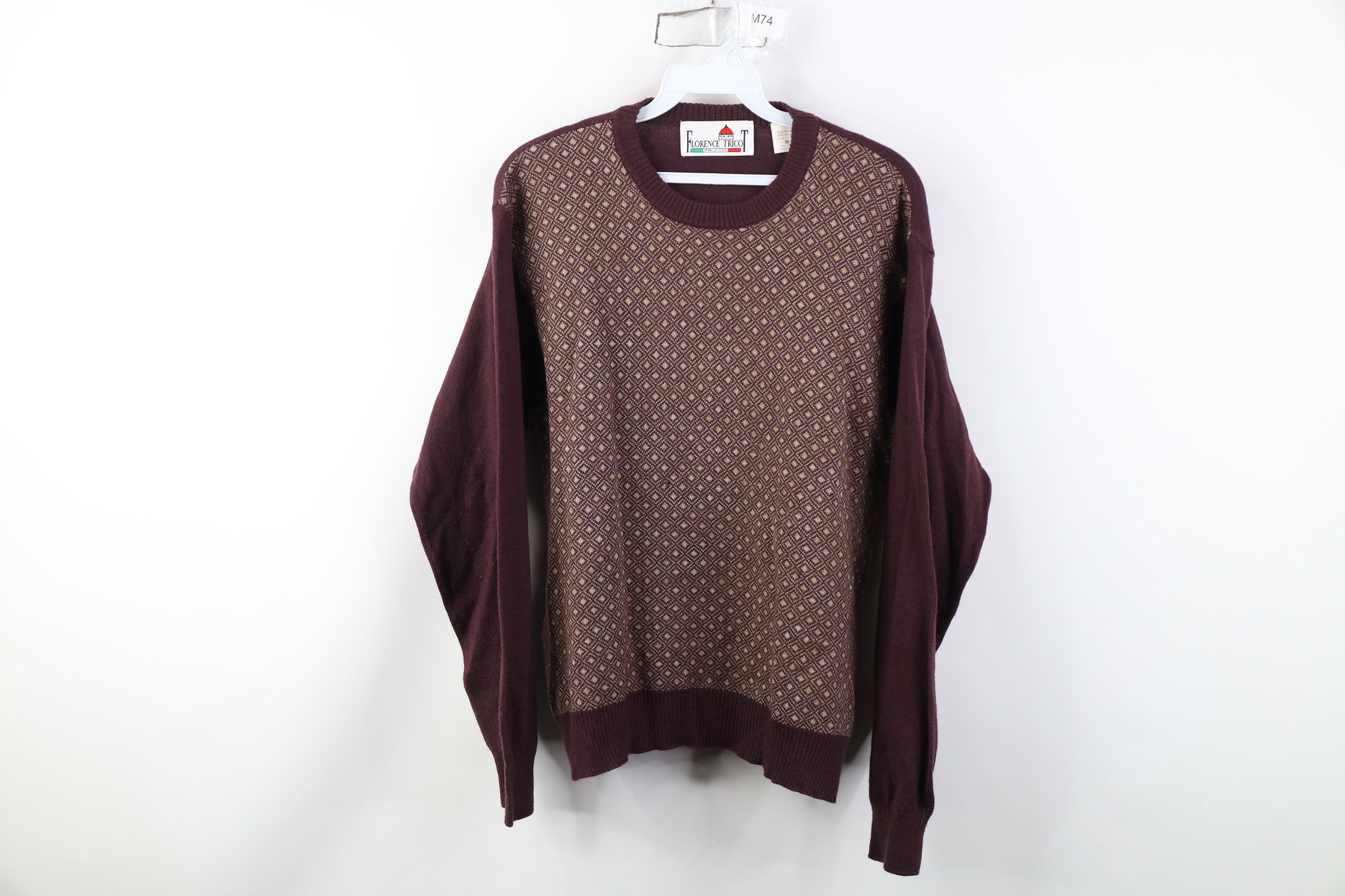 Vintage Vintage 90s Streetwear Diamond Wool Blend Knit Sweater Size M / US 6-8 / IT 42-44 - 1 Thumbnail