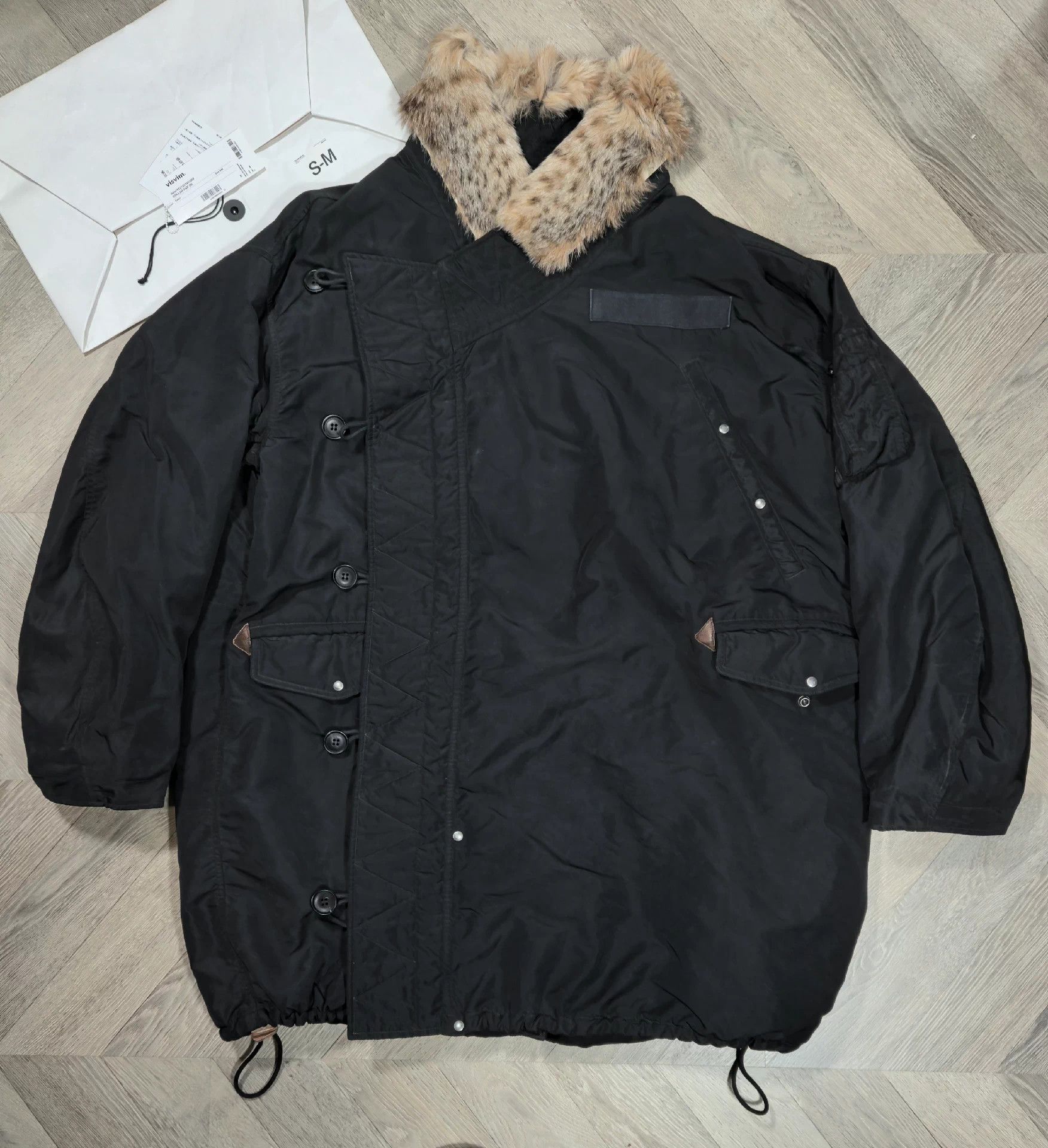 Visvim Valdez Heavy Pile Synthetic Faux Fur Hood Coat Jacket XL