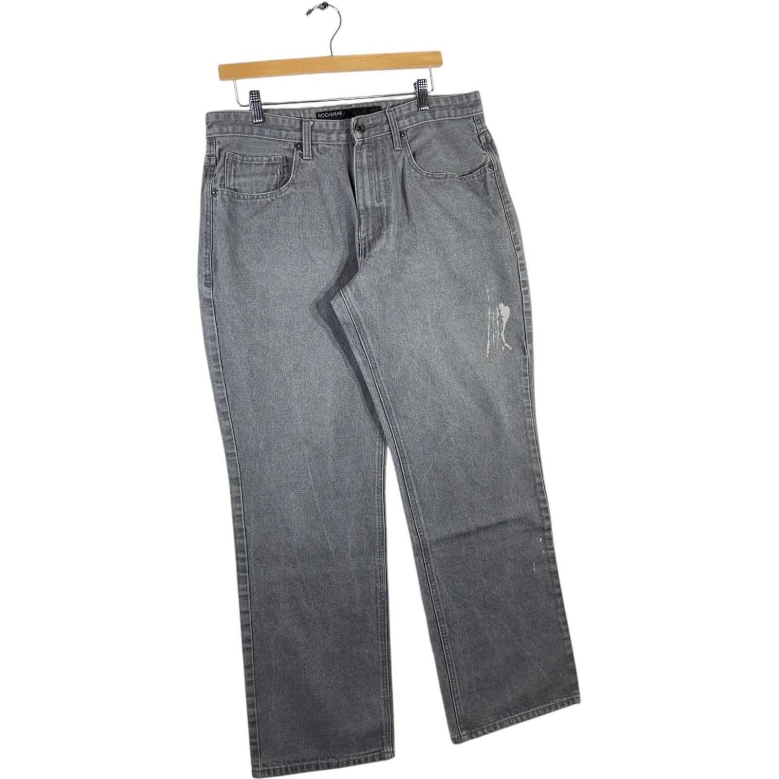 Rocawear Vintage Roca Wear Embroidered Straight Leg Denim Jeans 36x31 Size US 36 / EU 52 - 4 Thumbnail
