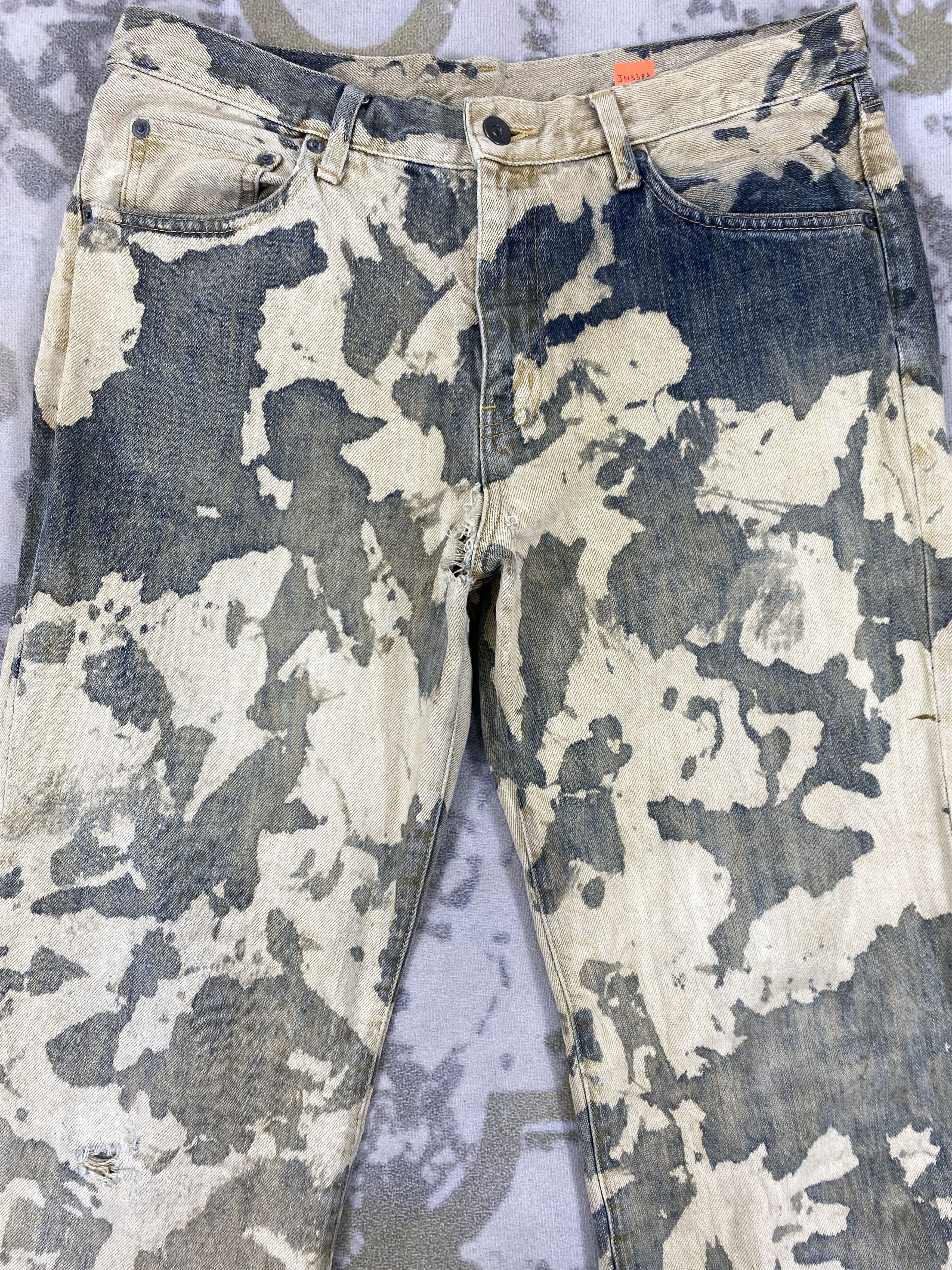 If Six Was Nine Acid Wash Uniqlo Blue Vintage Jeans 33x31.5 Denim JN3388 Size US 33 - 3 Thumbnail