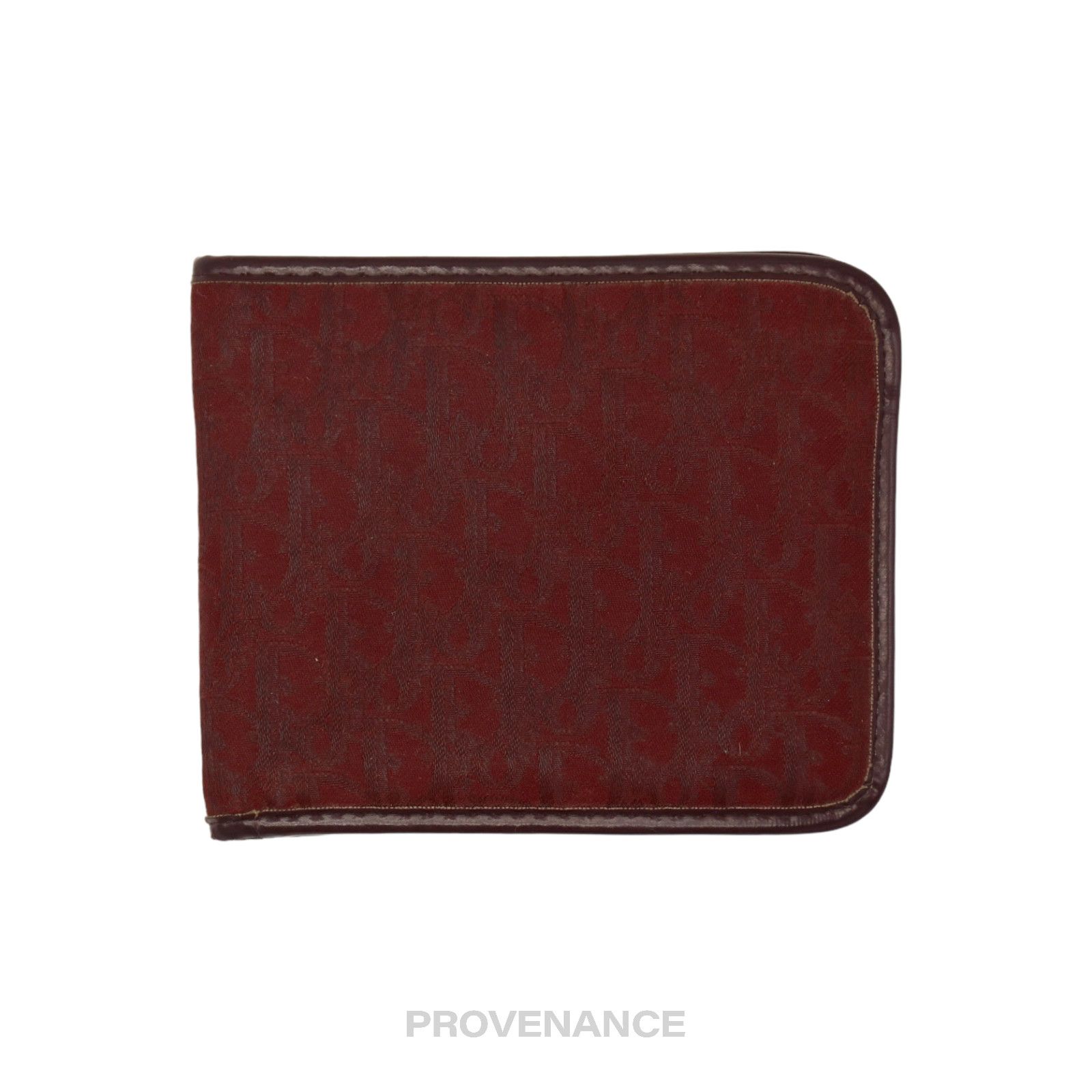 image of Dior Trotter Bifold Wallet - Burgundy Jacquard, Men's