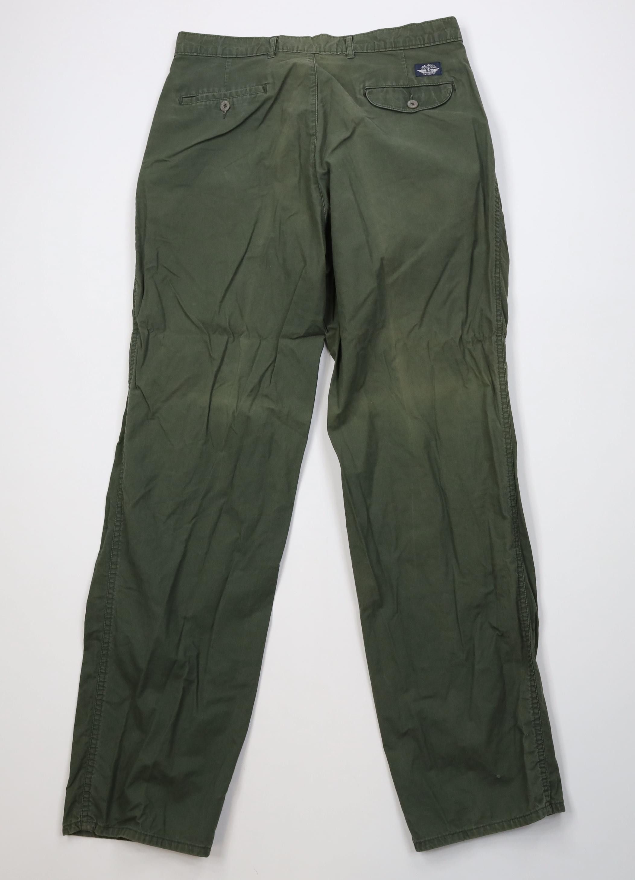 Vintage Vintage 90s Streetwear Pleated Wide Leg Chino Pants Green Size US 36 / EU 52 - 10 Thumbnail