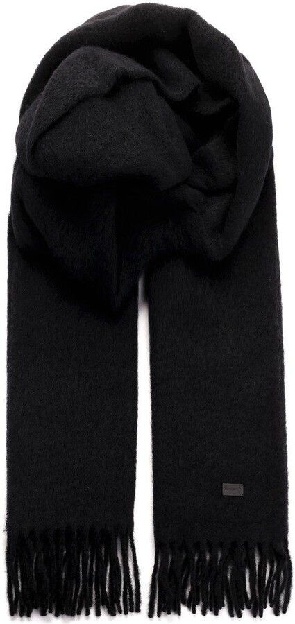 Saint Laurent Paris o1b1hav110924 Size: OS / Signature Scarf in Black Size ONE SIZE - 1 Thumbnail
