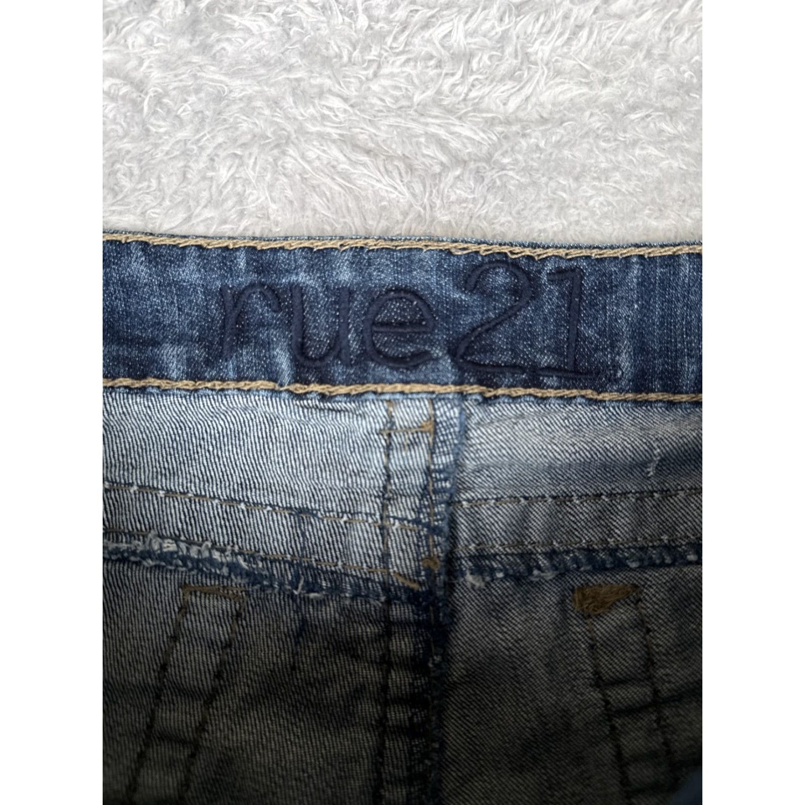 Vintage Rue21 Jeans Juniors 32x23 Blue Denim Crop Straight Leg Distressed Low Cotton Size 28" / US 6 / IT 42 - 6 Thumbnail