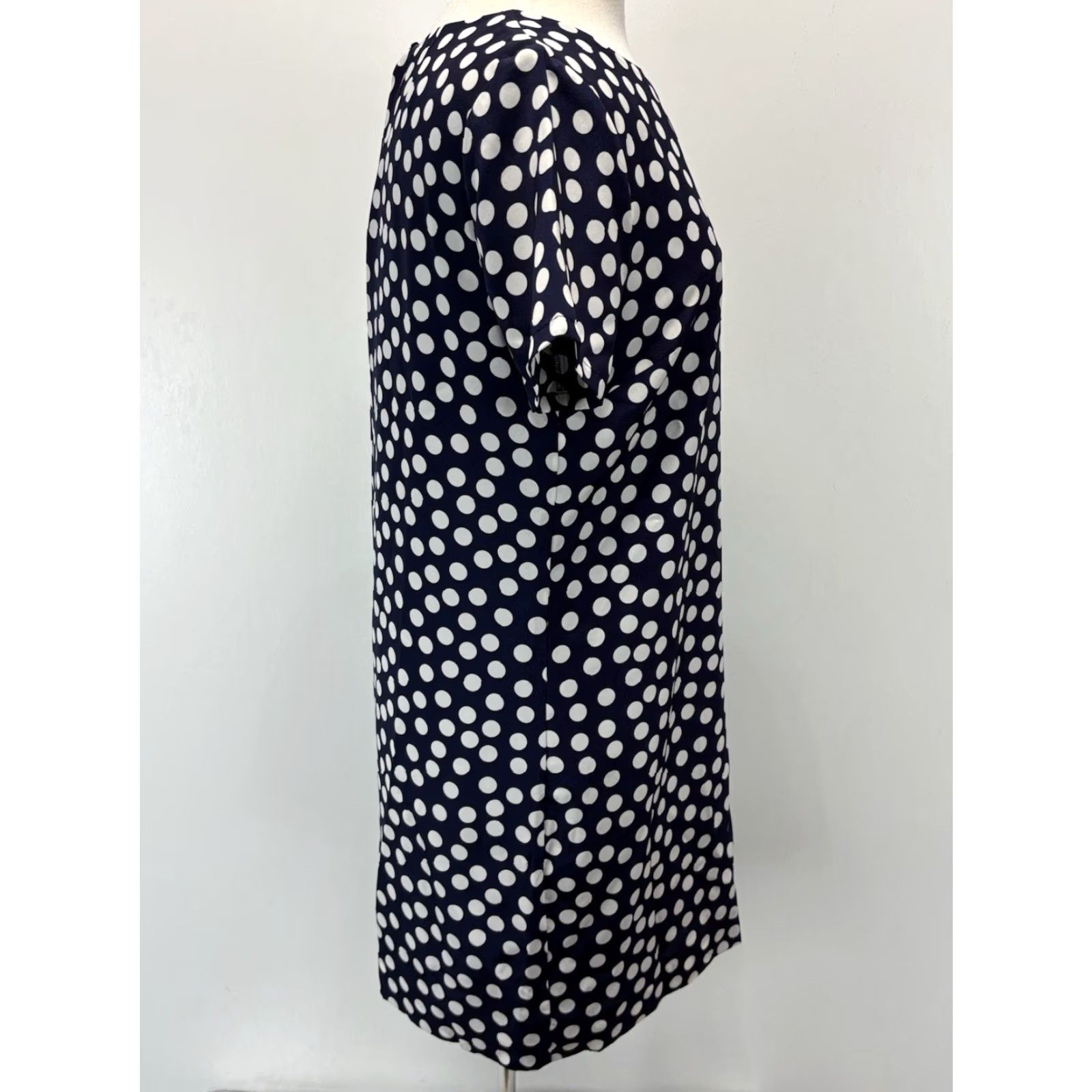 J.Crew J. Crew Polka Dot Gallery Shift Dress Sz 8 Women’s Short Sleeve Comfort Navy Size 30" / US 8 / IT 44 - 4 Thumbnail