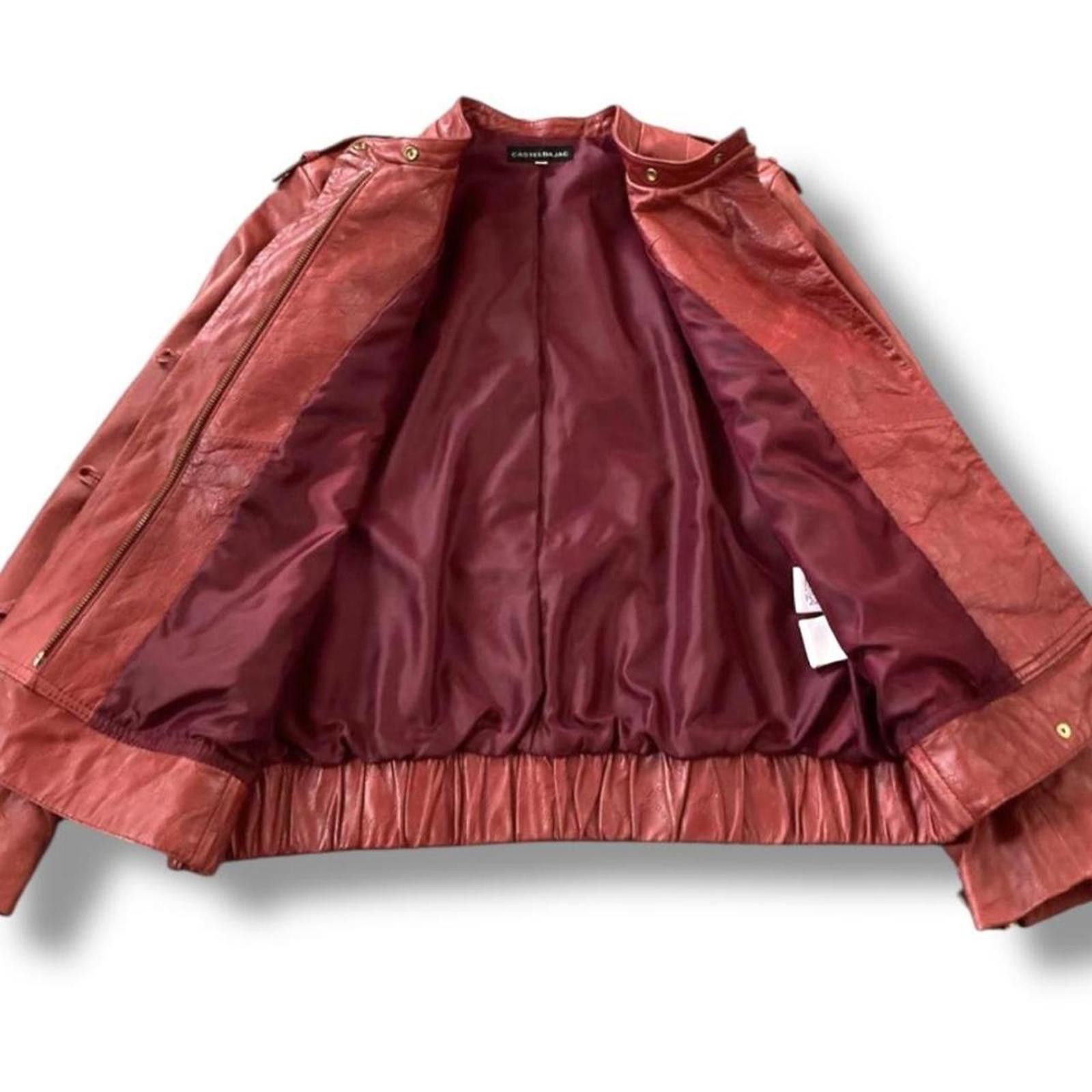 Jean Charles De Castelbajac Castelbajac real sheep leather red logo jacket Size XS / US 0-2 / IT 36-38 - 3 Thumbnail