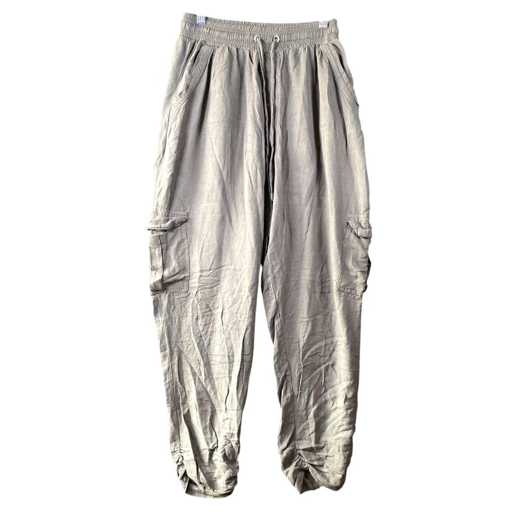 Vintage Rewash Womens Pants Green Pull On Ankle Jogger Cargo Elastic Waist Stretch M Size 32" / US 10 / IT 46 - 2 Thumbnail