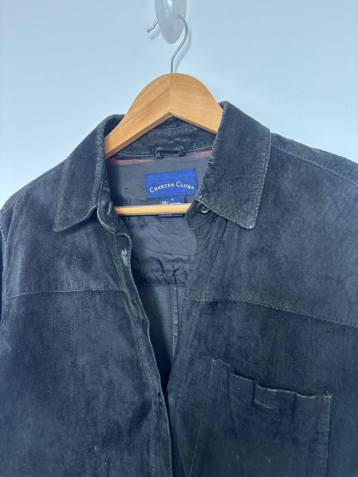 Charter Club Charter Club Black Suede Leather Button Up Shirt Jacket S Size US S / EU 44-46 / 1 - 5 Thumbnail