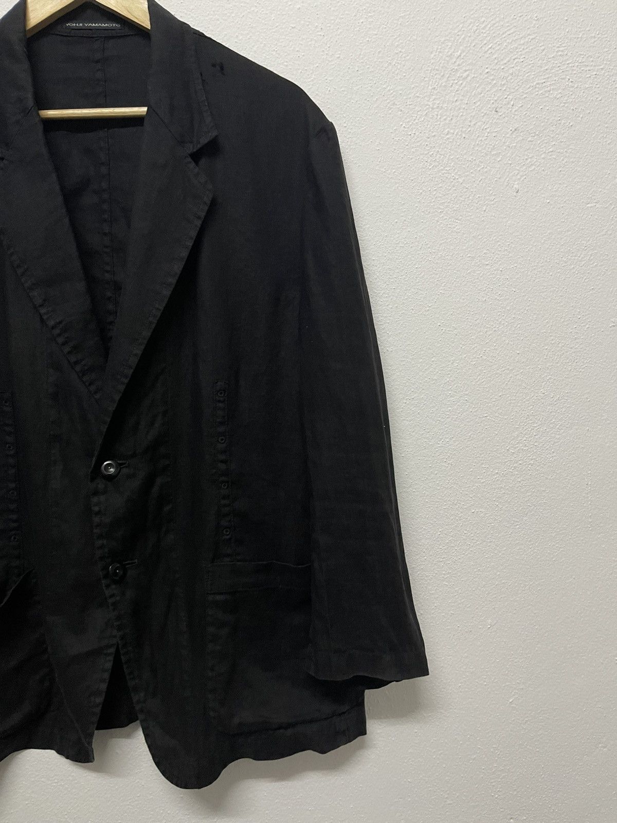 Yohji Yamamoto 80s YOHJI YAMAMOTO LINEN BLAZZER JACKET RARE Size L / US 10 / IT 46 - 3 Thumbnail