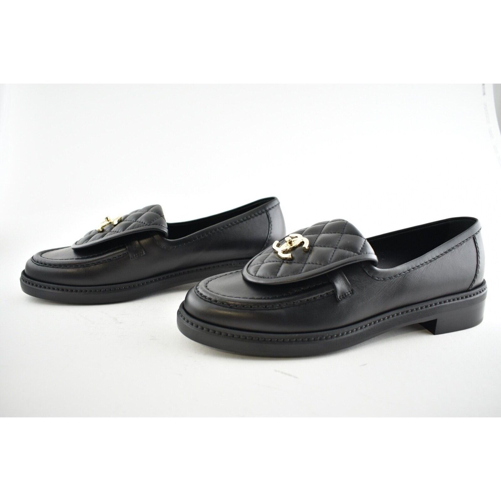 Chanel REV Quilted Flap Turnlock CC Mule Slip On Flat Loafer 40 Size US 10 / IT 40 - 10 Thumbnail