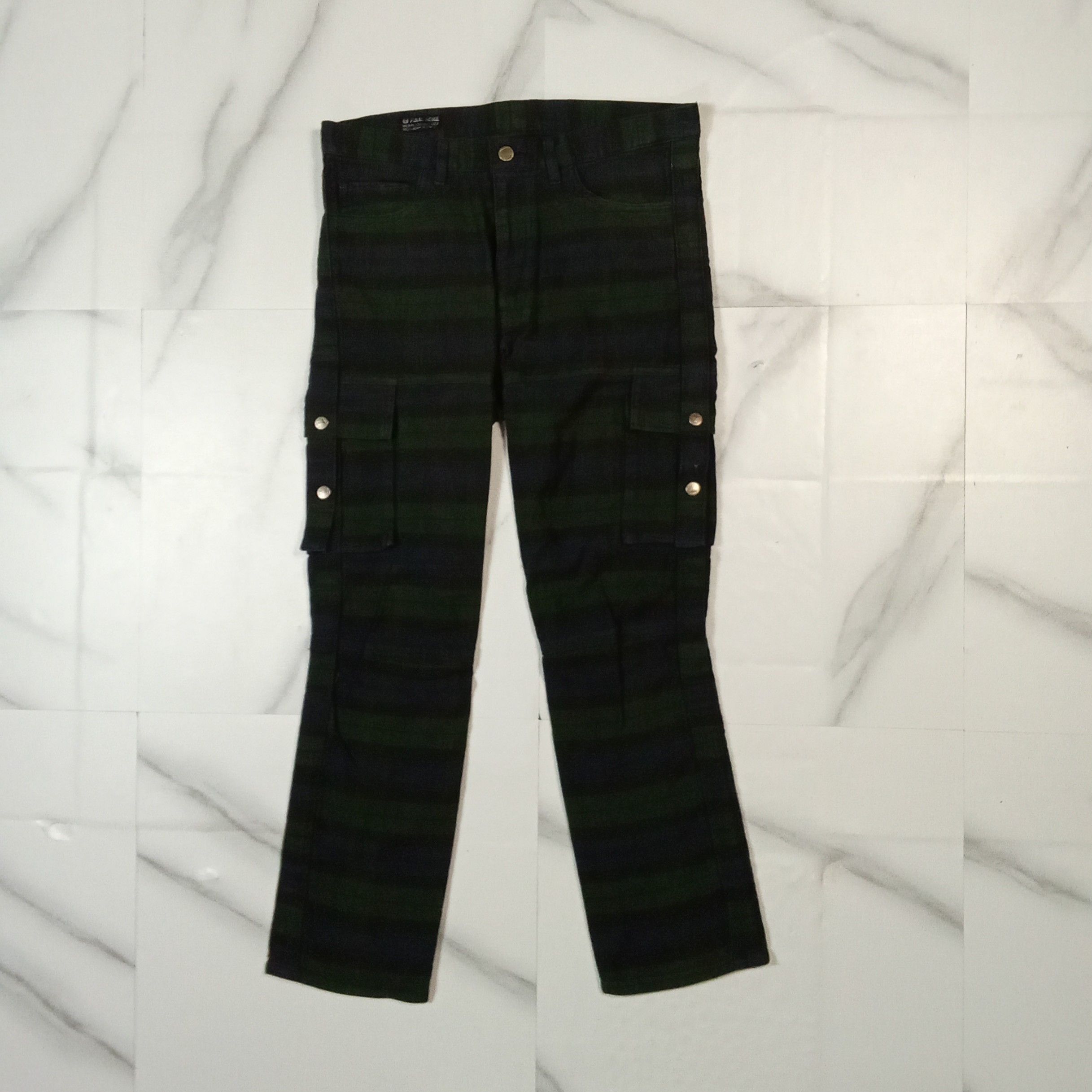 Final Home - Issey Miyake - Striped Swaggy Cargo Pants