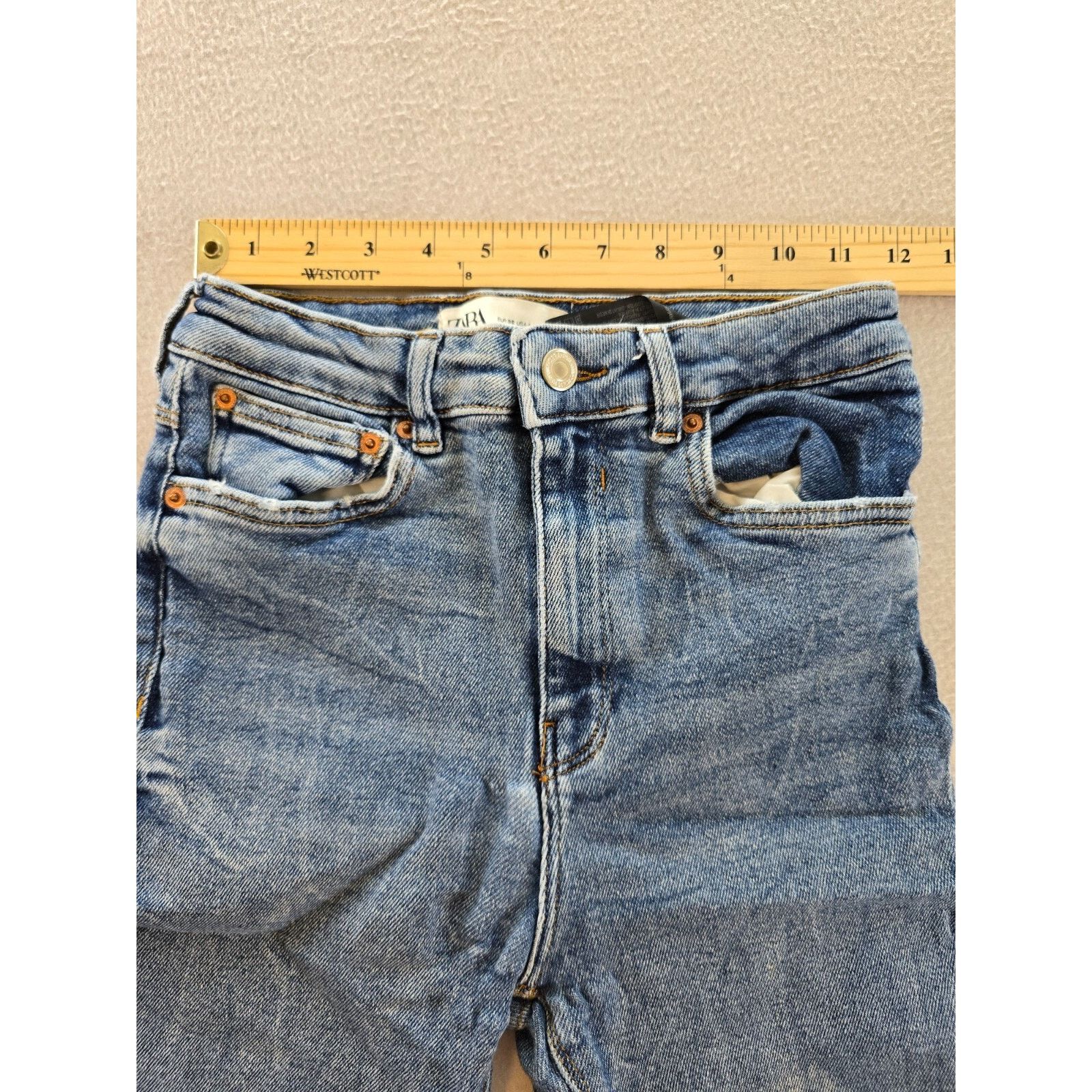 Zara Zara Jeans Womens Size 4 Stretch High Rise Skinny Blue Denim Size 27" / US 4 / IT 40 - 4 Thumbnail