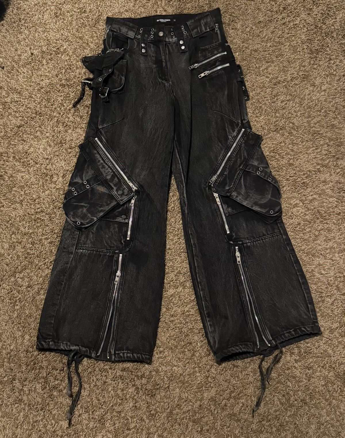 No Faith Studios × Streetwear NO/FAITH STUDIOS BLACK HEAVY CARGO