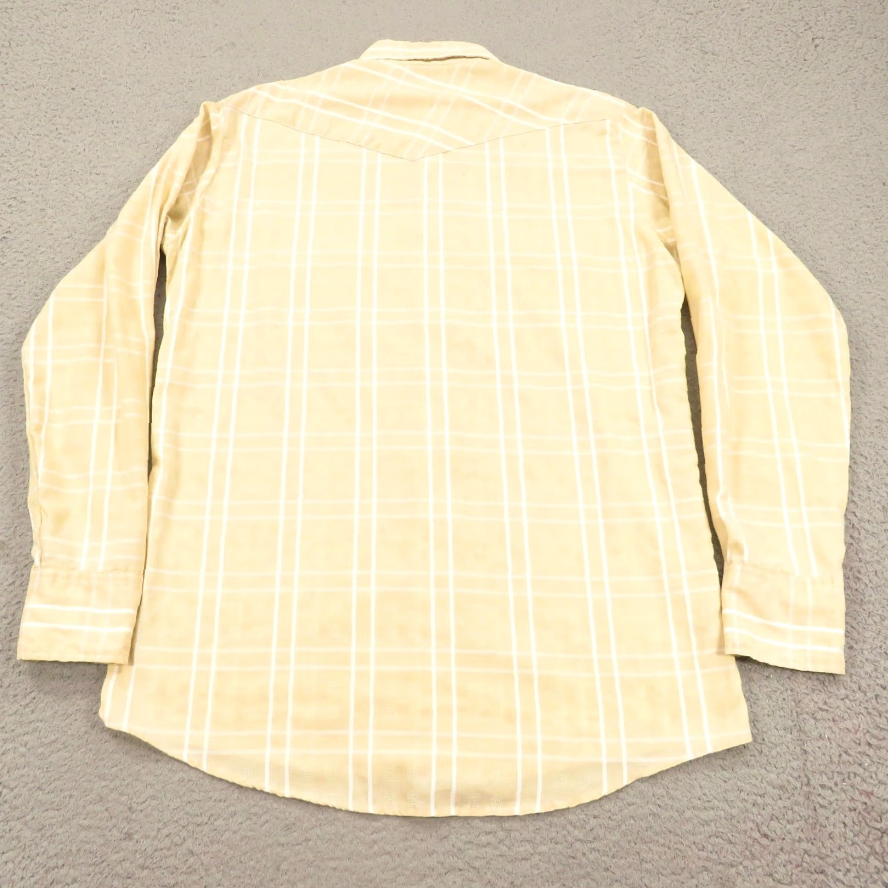 Vintage VINTAGE Key Western Pearl Snap Shirt Mens Large 15.5 Beige Plaid Check 70s USA Shirt Mens L Beige Plaid Western Cowboy Button-Up Snap Pocket Size US L / EU 52-54 / 3 - 6 Thumbnail