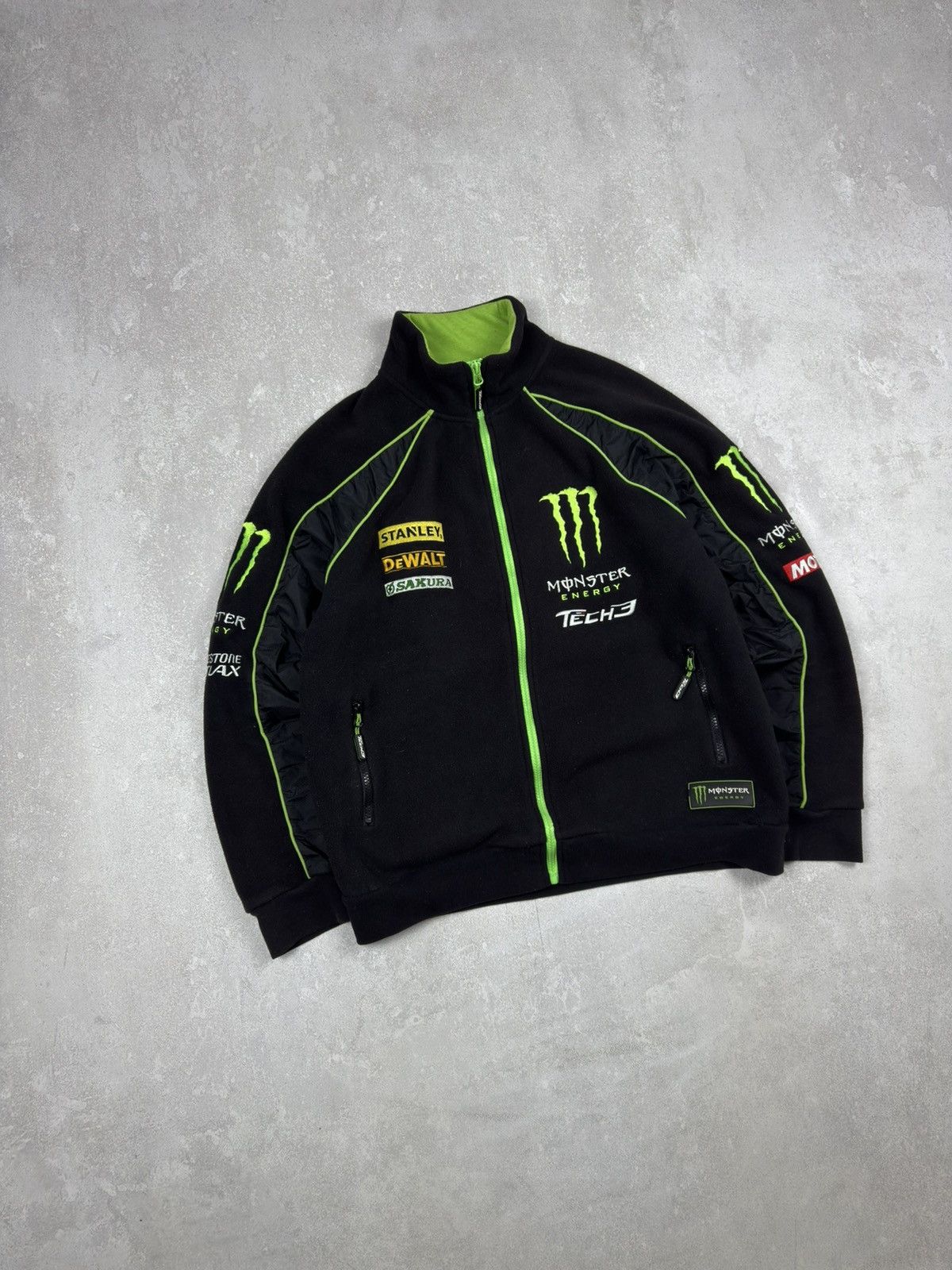 Fox Racing Monster Energy Tech3 MotoGP Vintage Racing Fleece Jacket Y2K Size US S / EU 44-46 / 1 - 2 Thumbnail