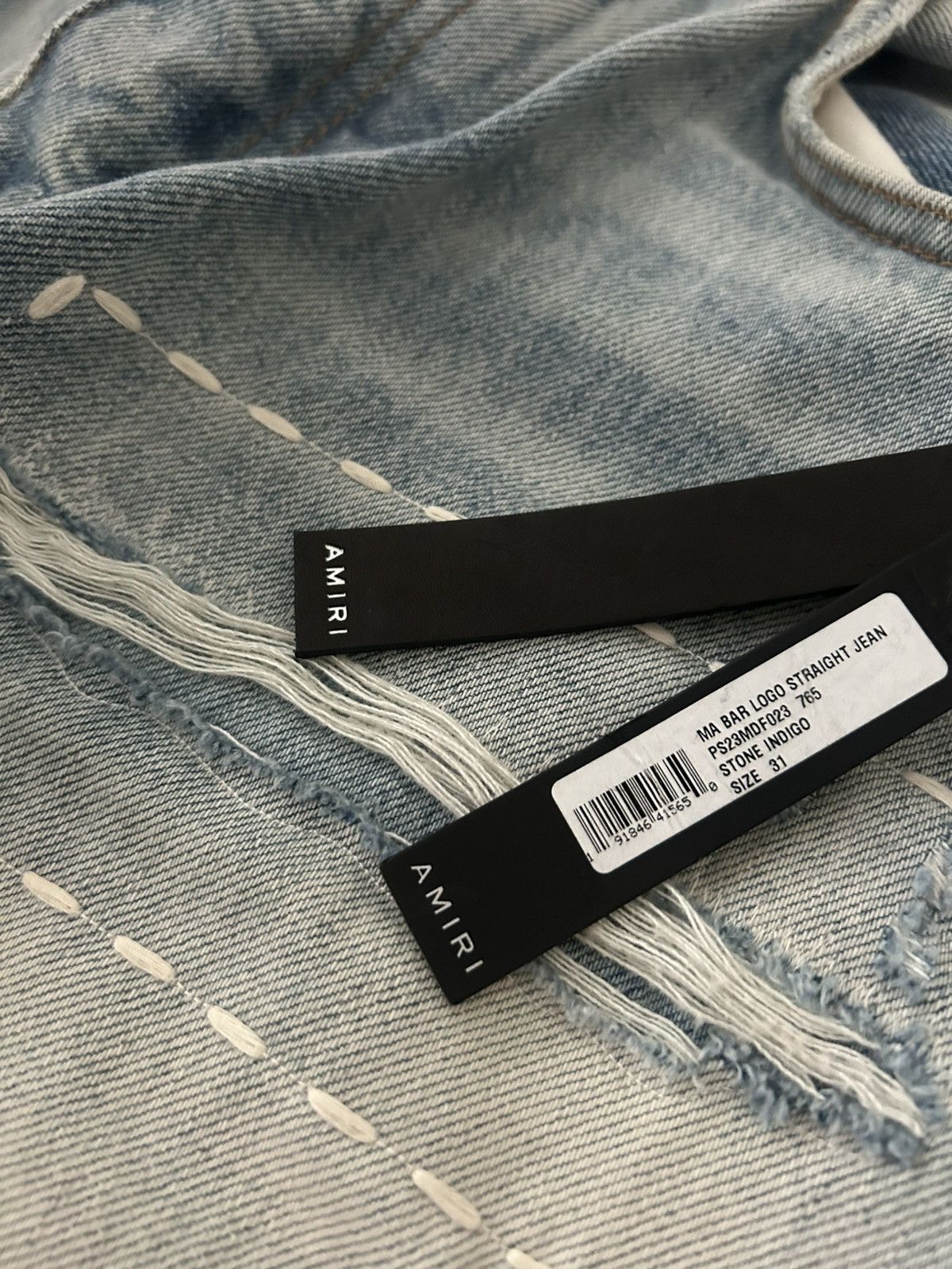 Amiri Amiri Logo Straight Jean Stone Indigo size 31 custom fitted Size US 31 - 3 Thumbnail