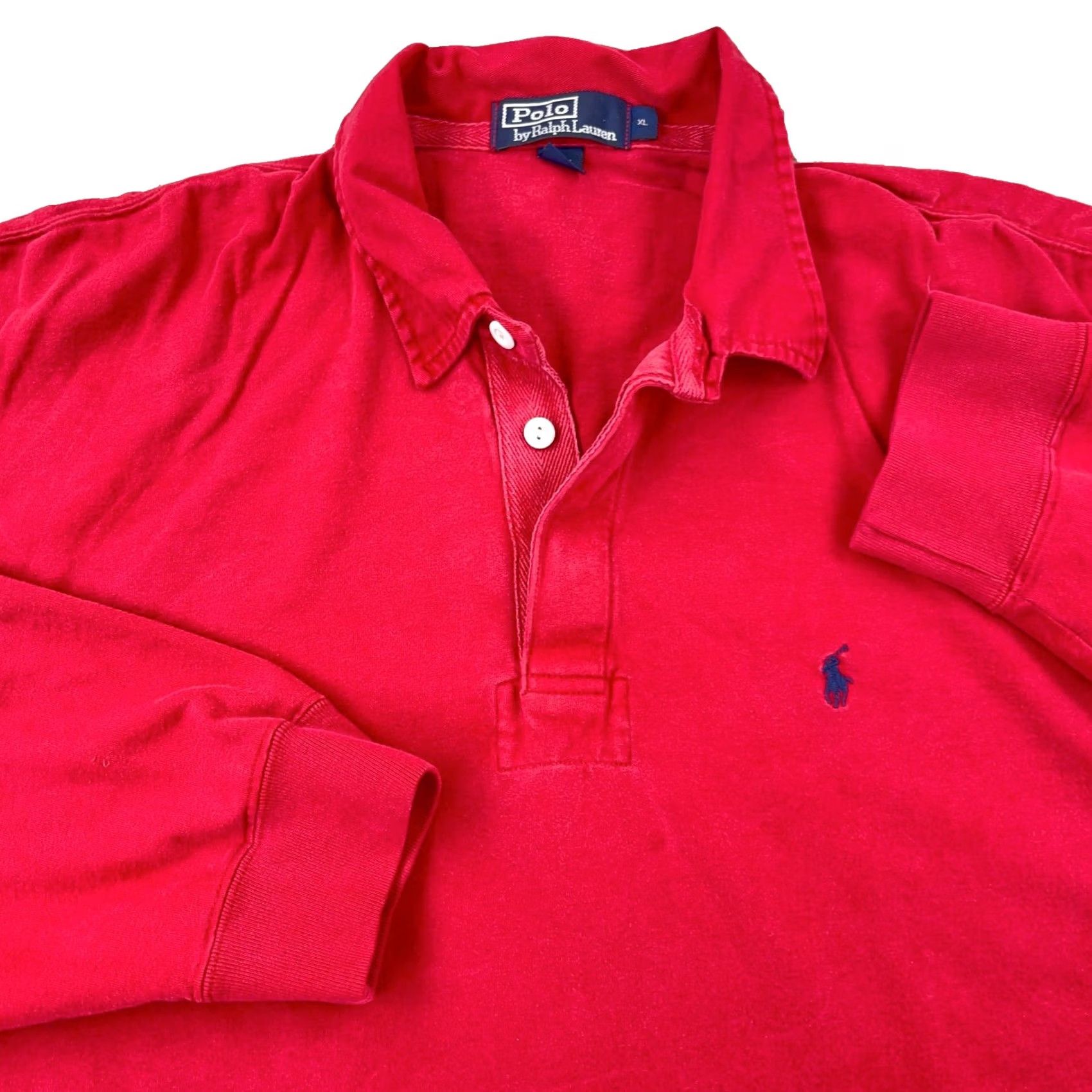 Polo Ralph Lauren VINTAGE Polo Ralph Lauren Rugby Shirt Men 2XL Red Blue 90s Long Sleeve Pony Size US XXL / EU 58 / 5 - 2 Thumbnail