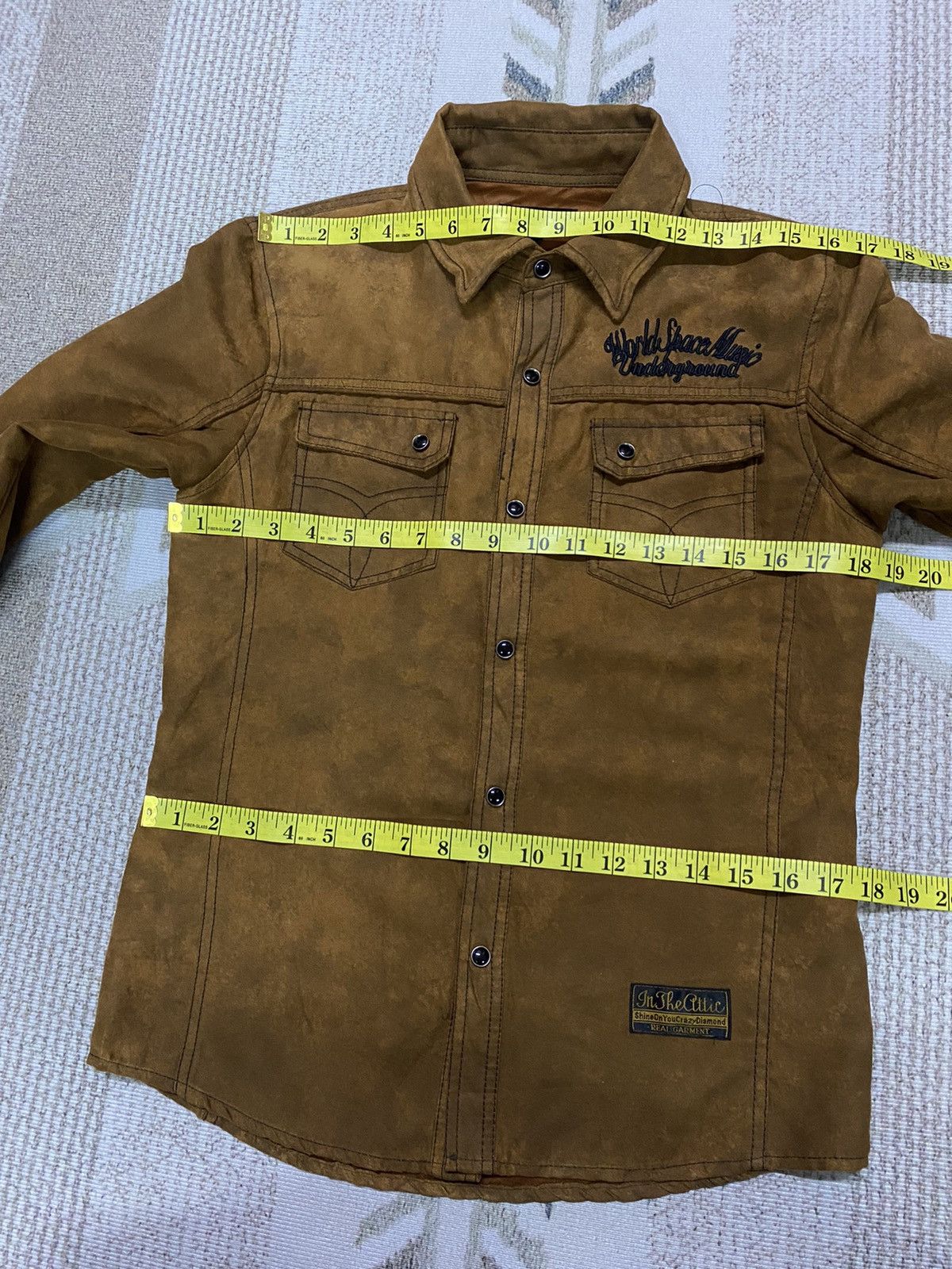 If Six Was Nine × In The Attic × Japanese Brand In The Attic Suede Cotton Pearl Snap Button Shirt Size US M / EU 48-50 / 2 - 15 Thumbnail