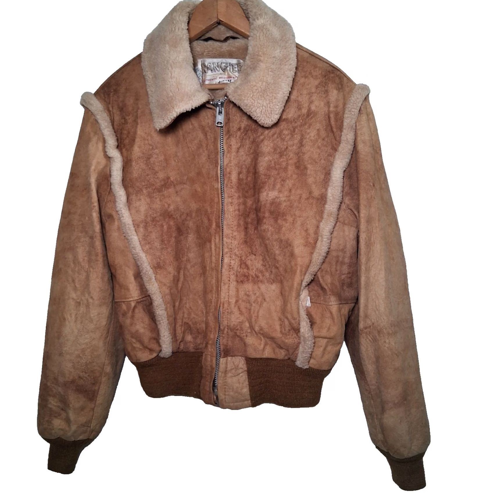 Schott VINTAGE Schott Rancher Jacket Men 42 Suede Leather Sherpa Lined Western read Size US XS / EU 42 / 0 - 2 Thumbnail