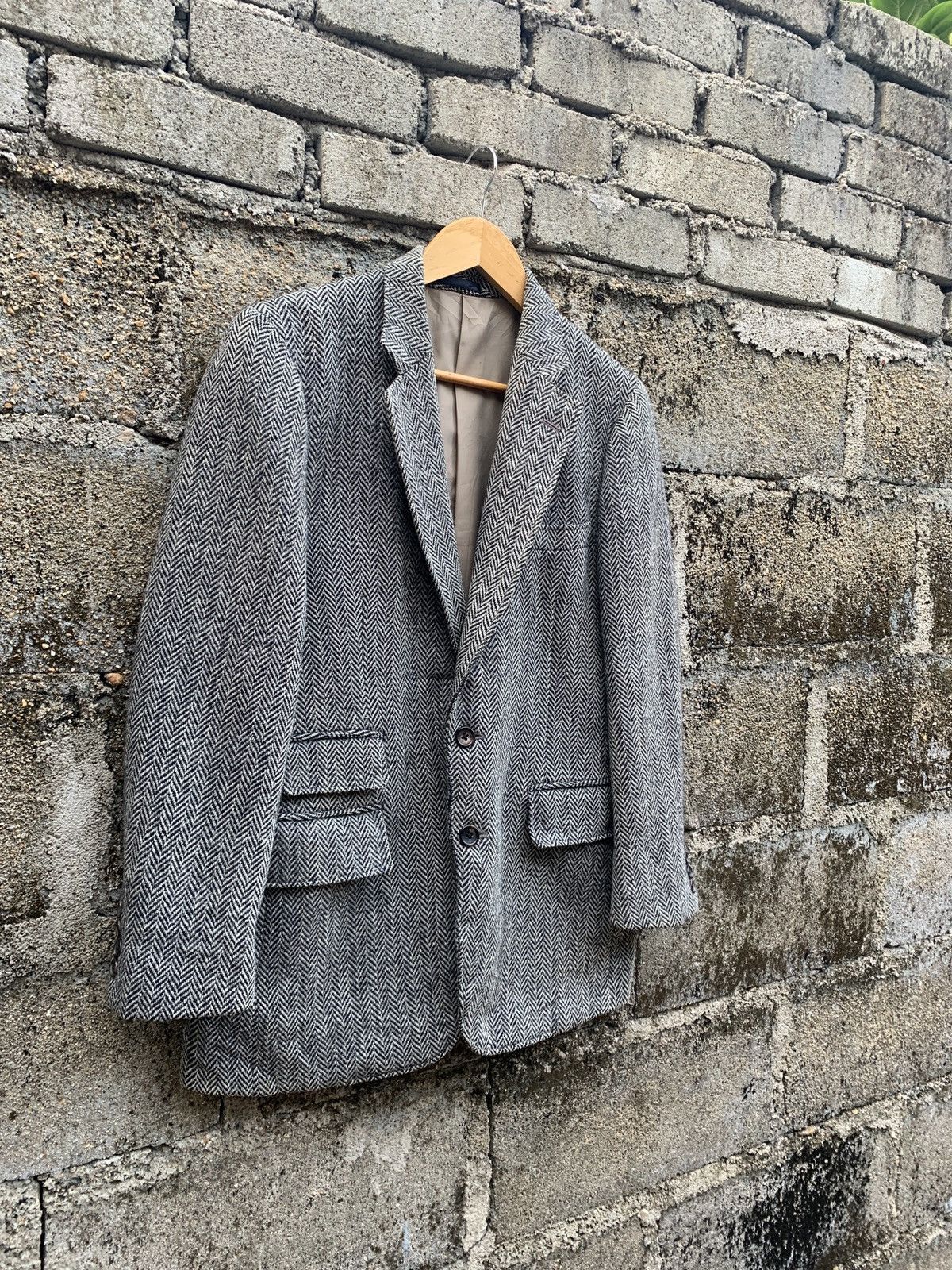 Harris Tweed × Japanese Brand × Vintage Vintage Harris Tweed 100% Wool Blazer Jacket Size M / US 6-8 / IT 42-44 - 2 Thumbnail