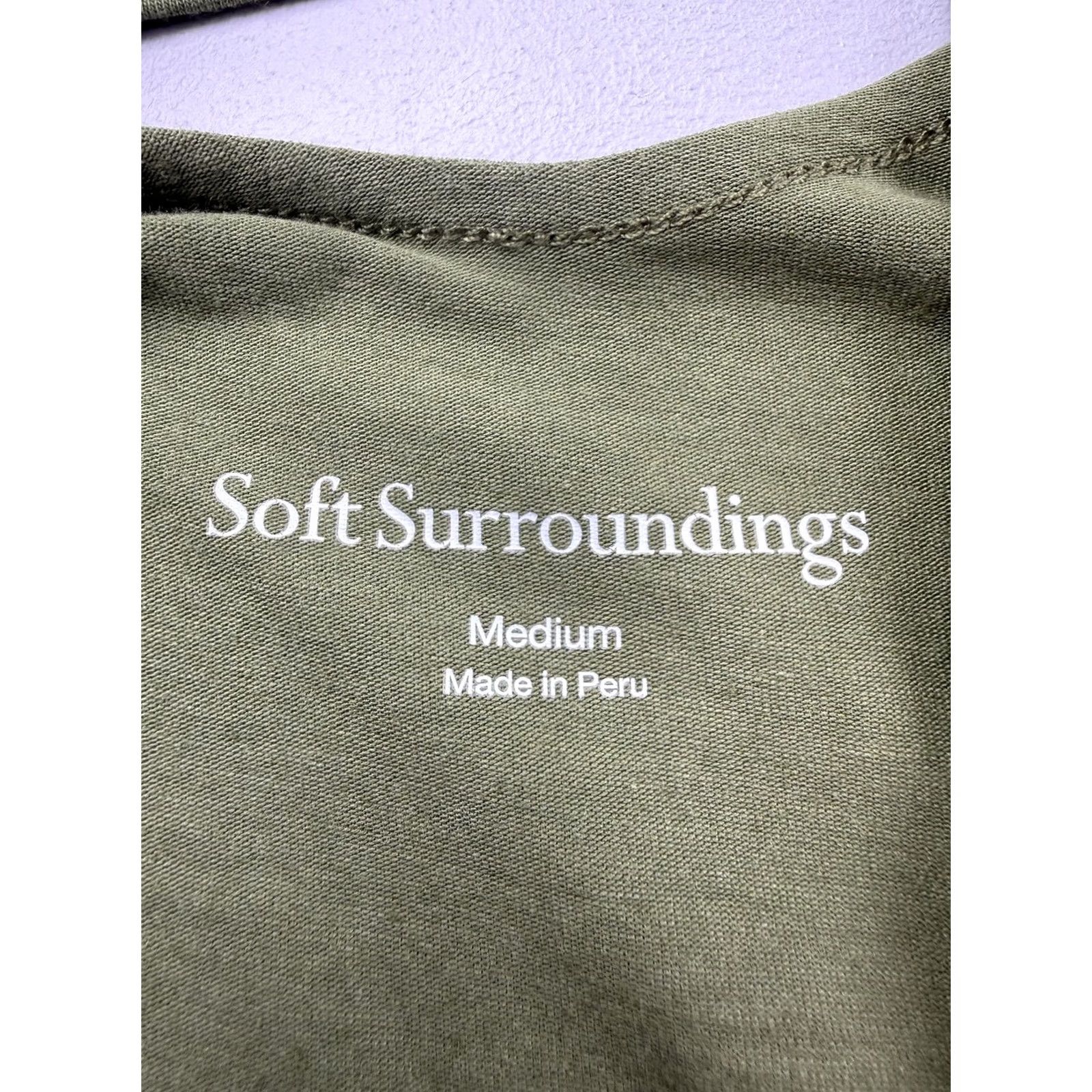 Soft Surroundings Soft Surroundings Dress Womens M Green Scoop Neck Short Sleeve Hi-Low Swing Casual Travel Size 32" / US 10 / IT 46 - 3 Thumbnail
