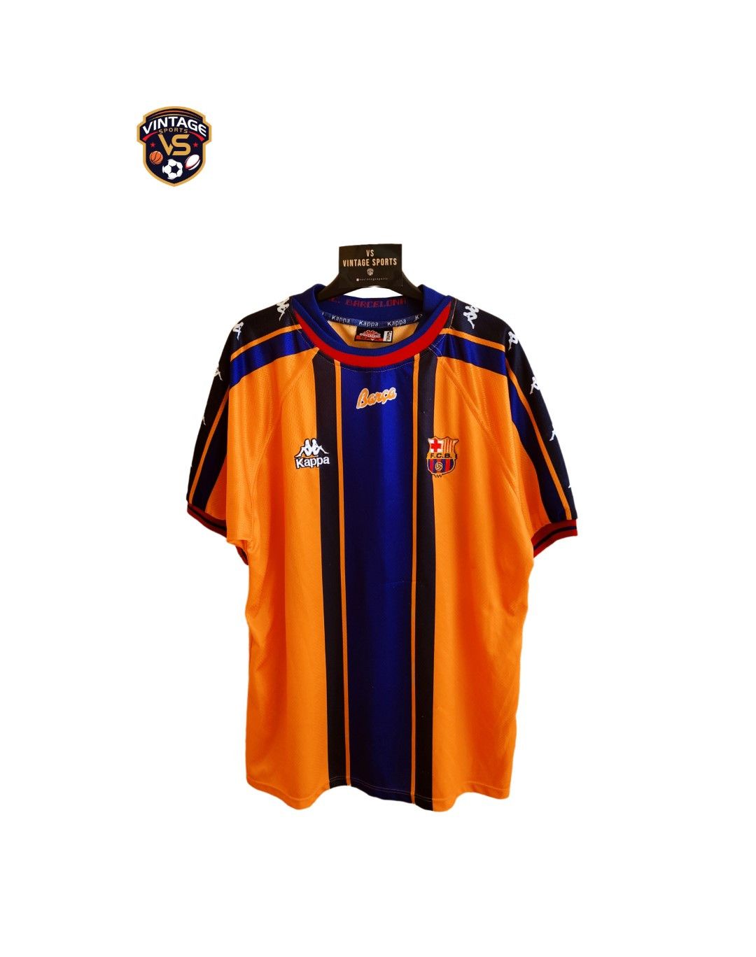 image of F C Barcelona x Kappa Fc Barcelona 1997-1998 Soccer Away Jersey Kappa in Orange, Men's (Size XL)