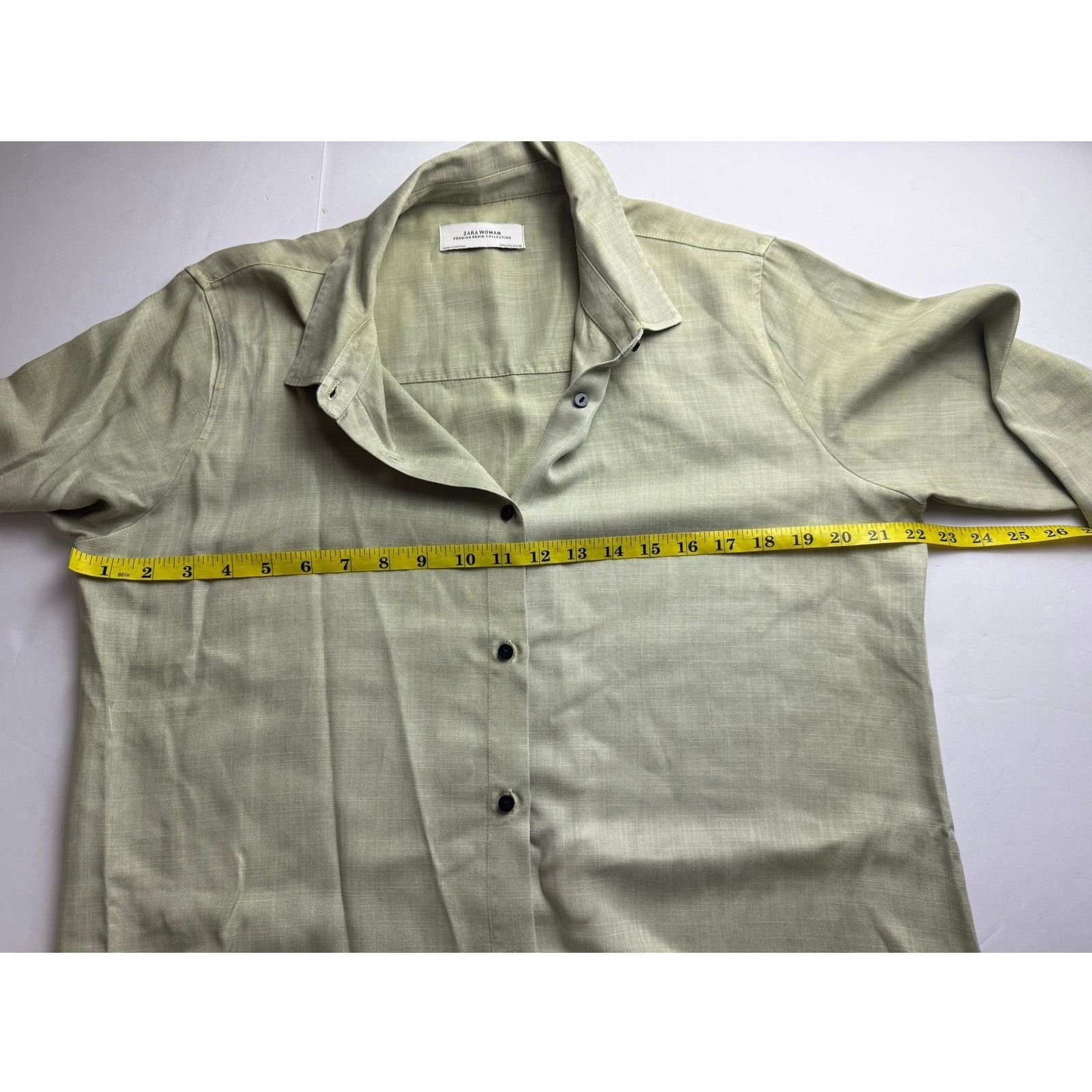 Zara Zara Military Green Tencel Chambray Tunic Dress - Large Size L / US 10 / IT 46 - 4 Thumbnail