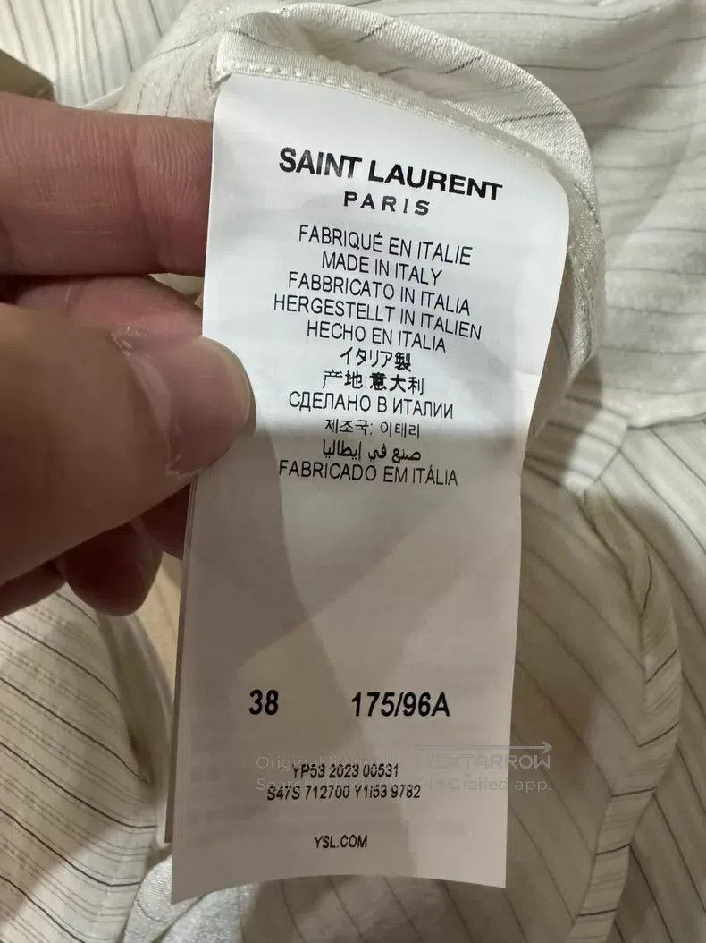 Saint Laurent Paris Saint Laurent Paris Mulberry Silk Striped Shirt Size XS / US 0-2 / IT 36-38 - 4 Thumbnail