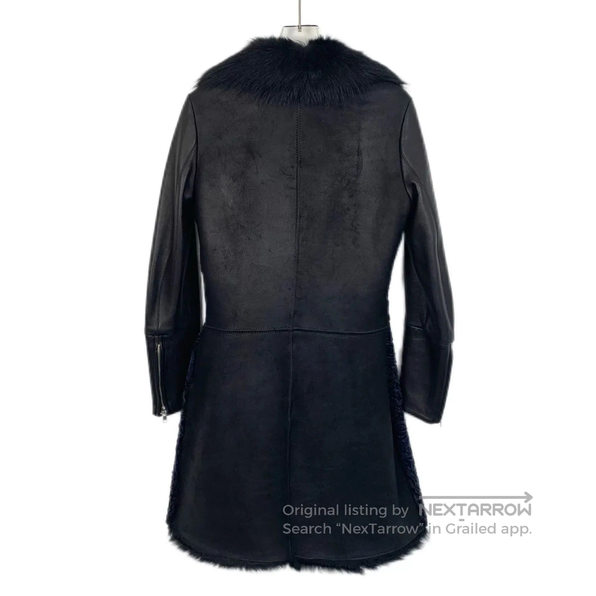 Dior christian dior black leather coat with belt. Size US XXS / EU 40 - 2 Thumbnail