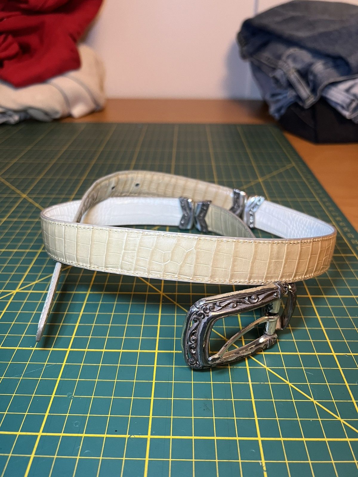 Brighton Vintage Brighton two tone interchangeable croc leather belt Size ONE SIZE - 1 Thumbnail