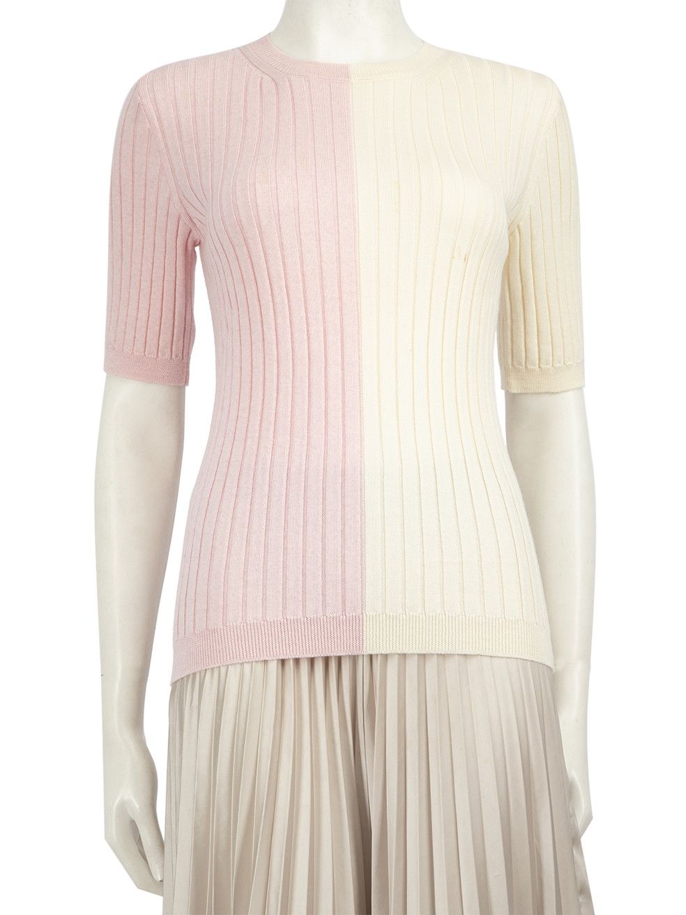Emilia Wickstead Two-Tone Ribbed Top Size M / US 6-8 / IT 42-44 - 1 Thumbnail
