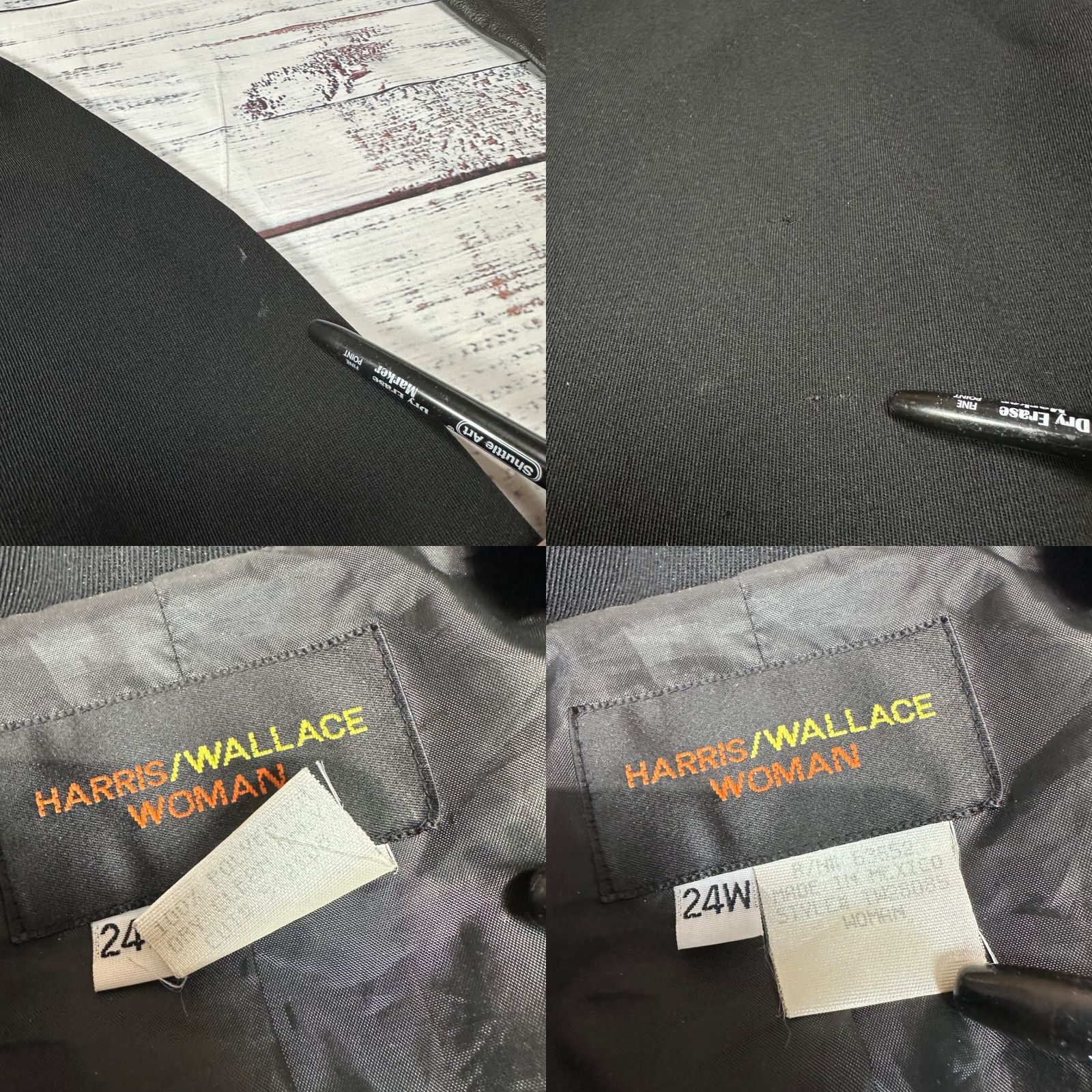 Vintage Harris Wallace Womens Jacket Plus 24W Black Button Front Lined Pockets + Size 24W Black Size 4XL / US 24-26 - 8 Thumbnail