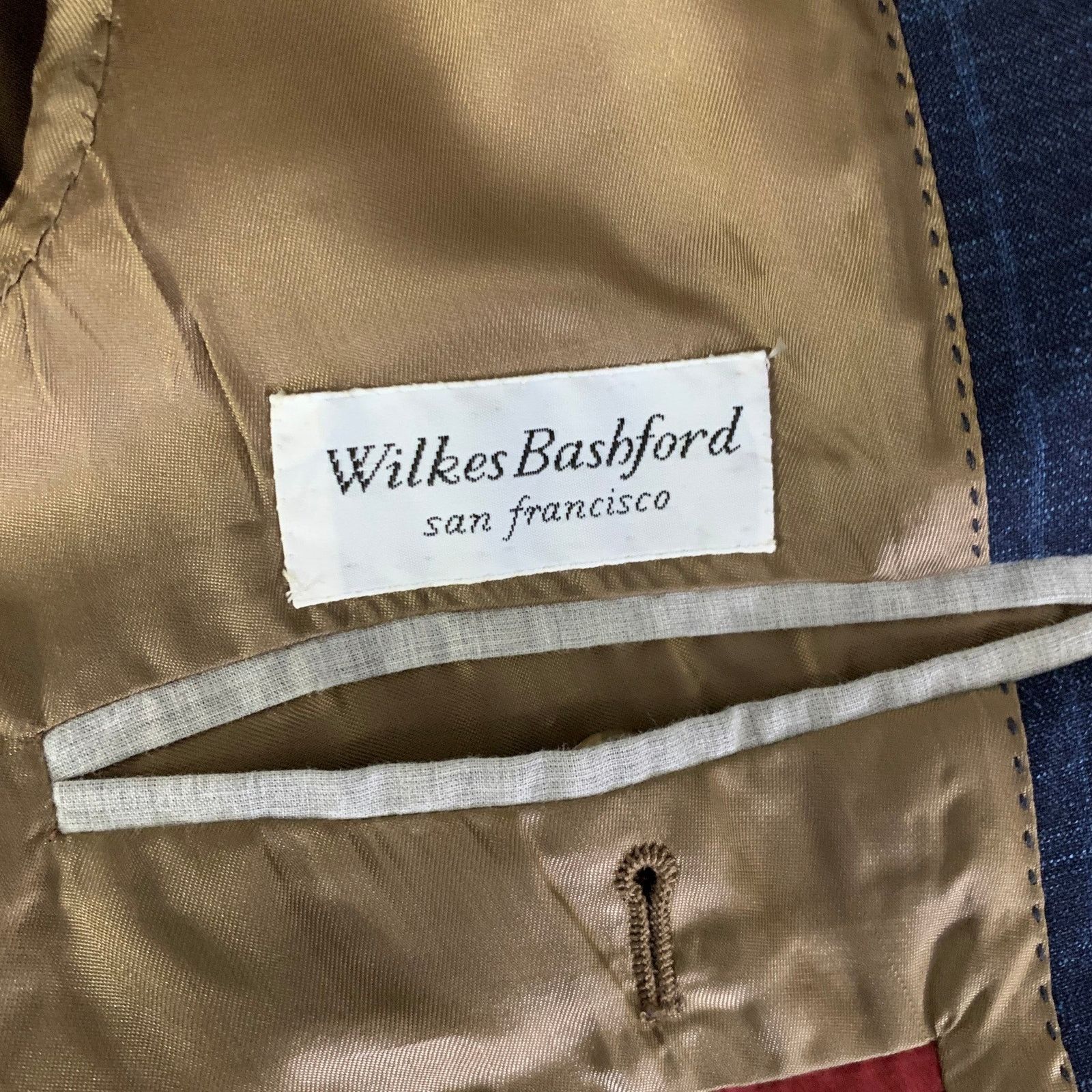 Brunello Cucinelli BRUNELLO CUCINELLI 38 Navy Window Pane Wool Blend Suit Size 38R - 9 Thumbnail