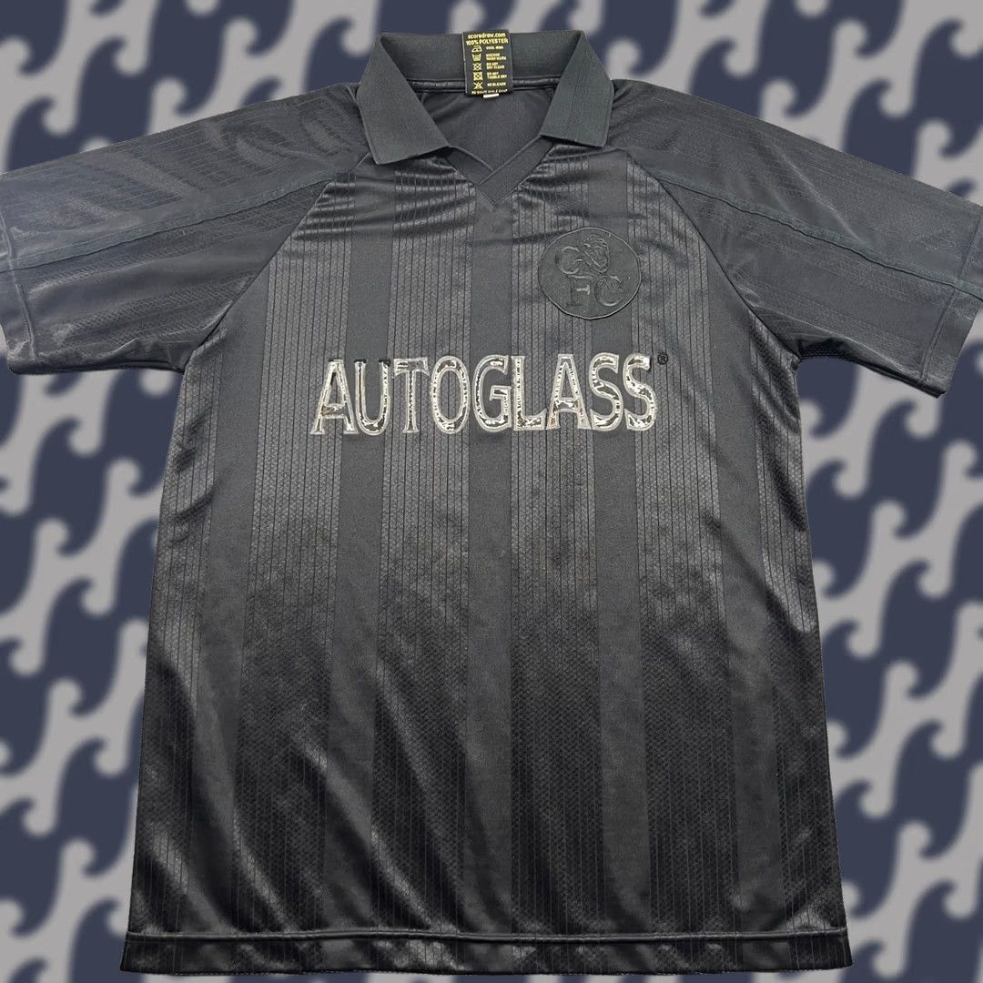 Adidas Chelsea 1998 Mens Football Jersey Medium Retro Score Draw Black Out Autoglass Size US M / EU 48-50 / 2 - 1 Thumbnail