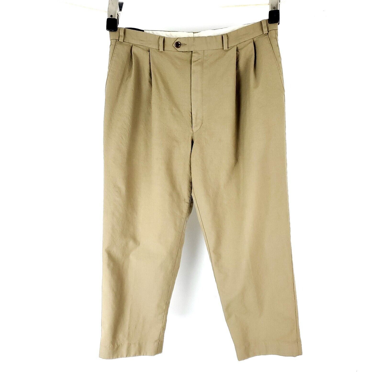 Polo Ralph Lauren Polo Ralph Lauren Textured Wool Dress Pants 35/28 Tan Pleate Size 34R - 3 Thumbnail