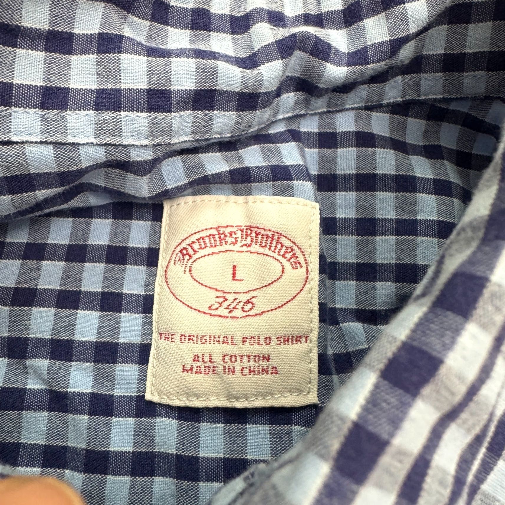 Brooks Brothers Brooks Brothers Button-Up Shirt Mens Large Blue Check Cotton Casual Shirt Size US L / EU 52-54 / 3 - 6 Thumbnail
