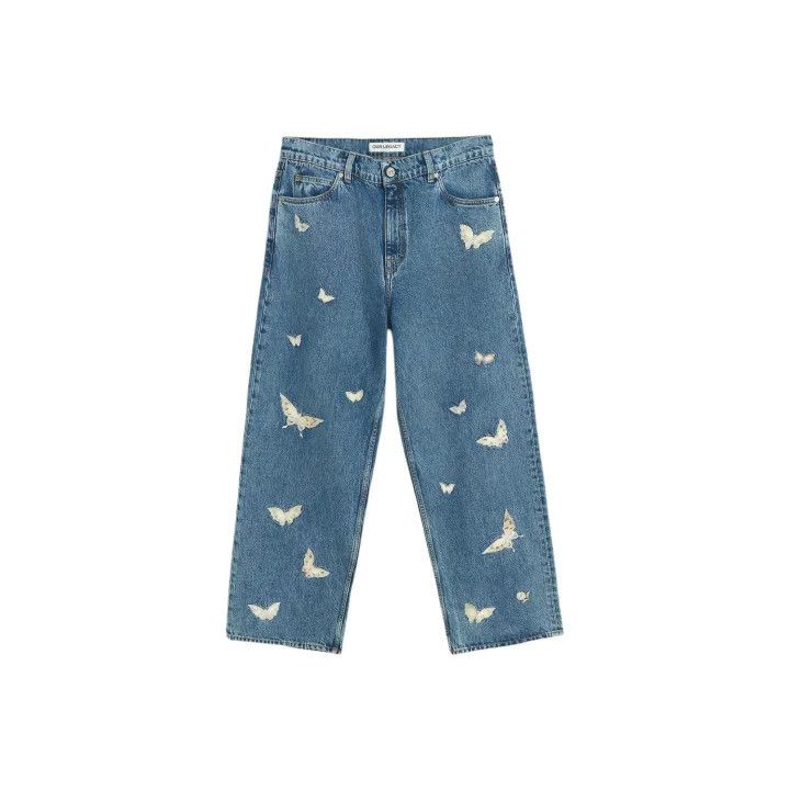 Our Legacy Our Legacy SS25 Indigo Embroidered Butterfly Jeans 0079 Size US 32 / EU 48 - 1 Thumbnail