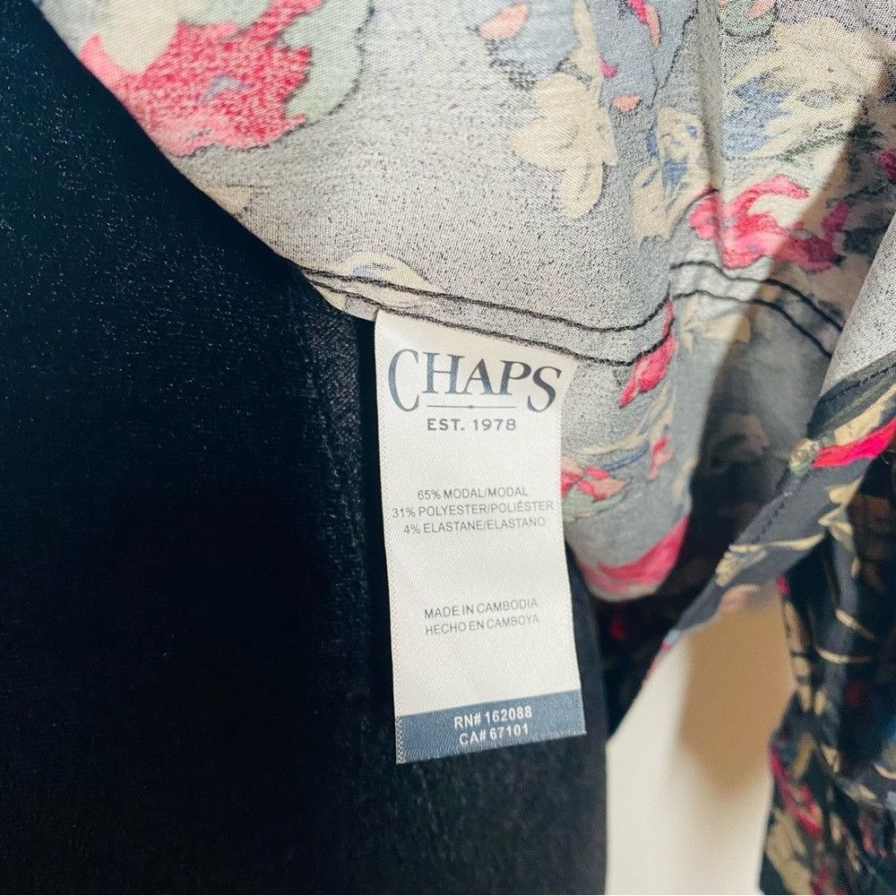 Chaps Chaps Floral Button-Up Blouse – Vintage-Inspired XL. Size XL / US 12-14 / IT 48-50 - 5 Thumbnail