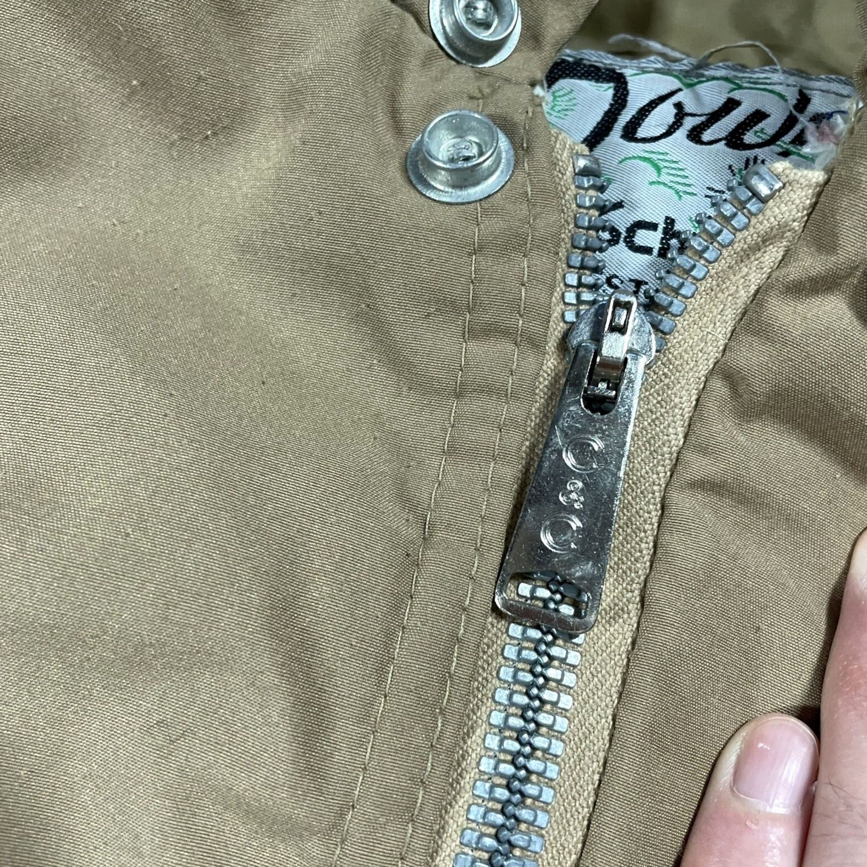 Schott VINTAGE Schott NYC Jacket Parka Hoodie Down Puffer Beige Men's XL L 70s Vintage Classic Casual Zip Hooded Quilted Nylon Down Filláticos Size US L / EU 52-54 / 3 - 4 Thumbnail