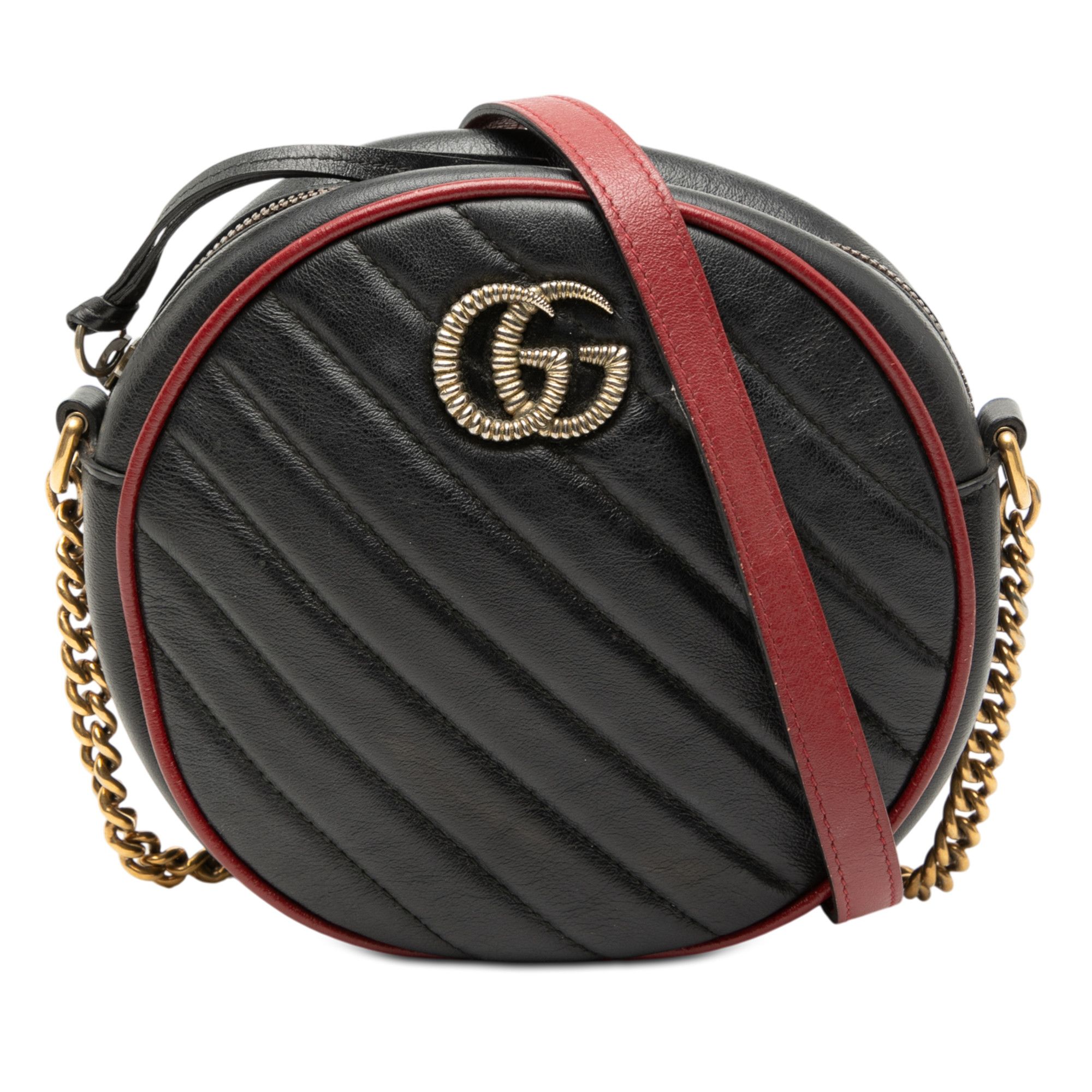 Gucci Gucci Mini GG Marmont Matelasse Leather Torchon Round Crossbody Size ONE SIZE - 1 Thumbnail