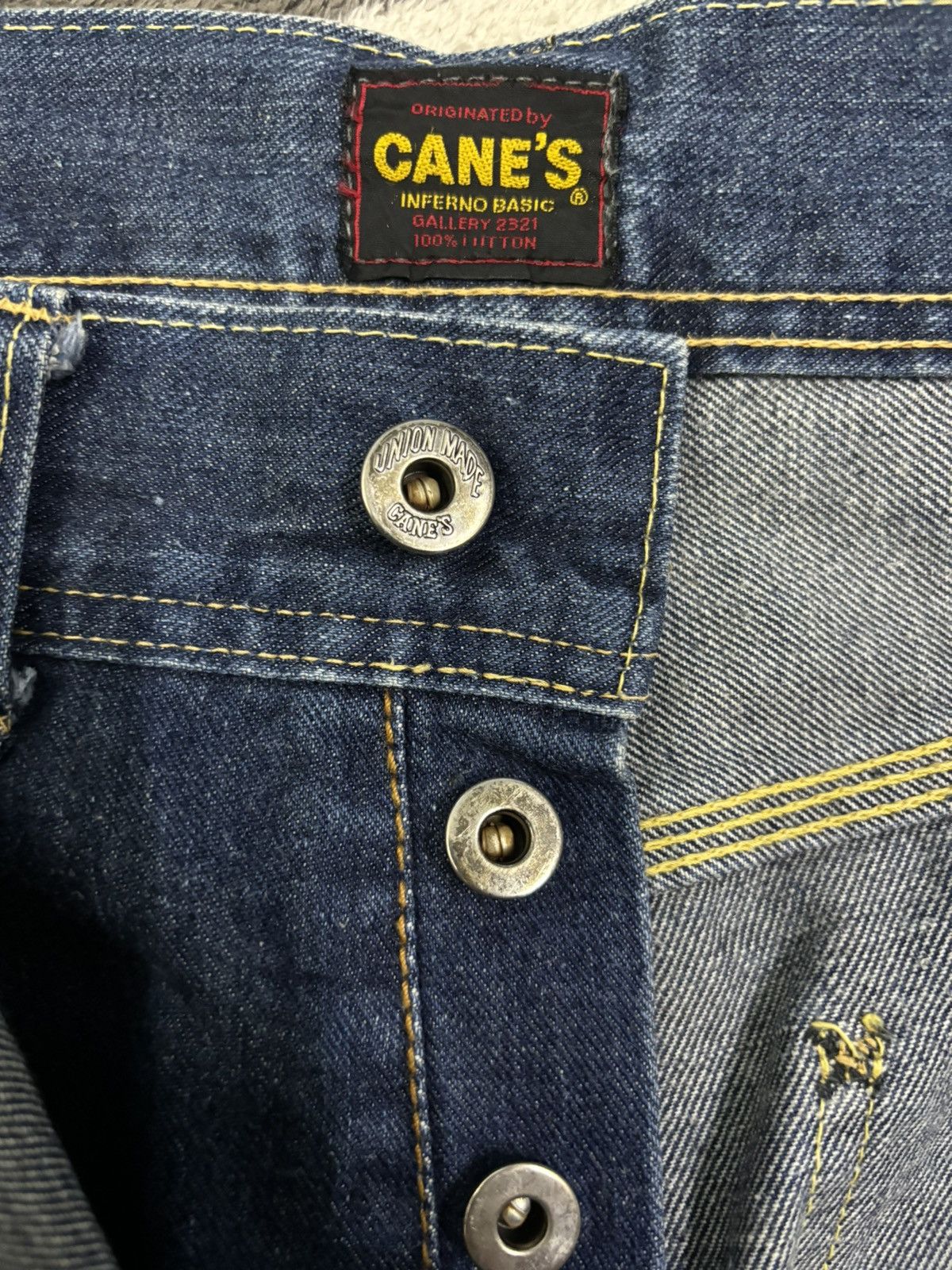 Sugar Cane Vintage 1990s Sugar Cane’s Selvedge Buckle Back Baggy Jeans Size US 30 / EU 46 - 6 Thumbnail
