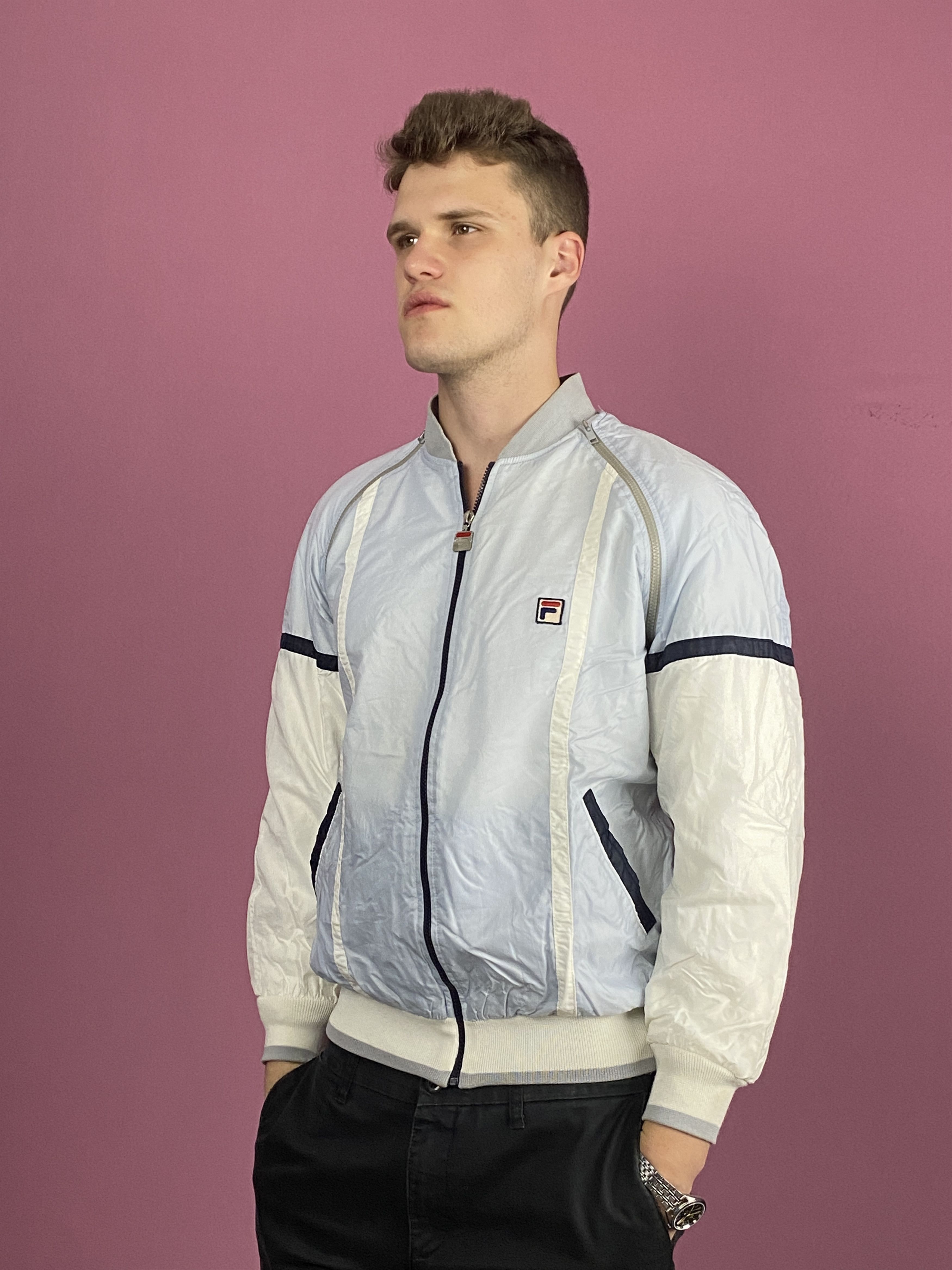 Fila × Vintage 90s Fila Vintage Men's Bomber Jacket Vest Convertible - L Size US L / EU 52-54 / 3 - 2 Thumbnail