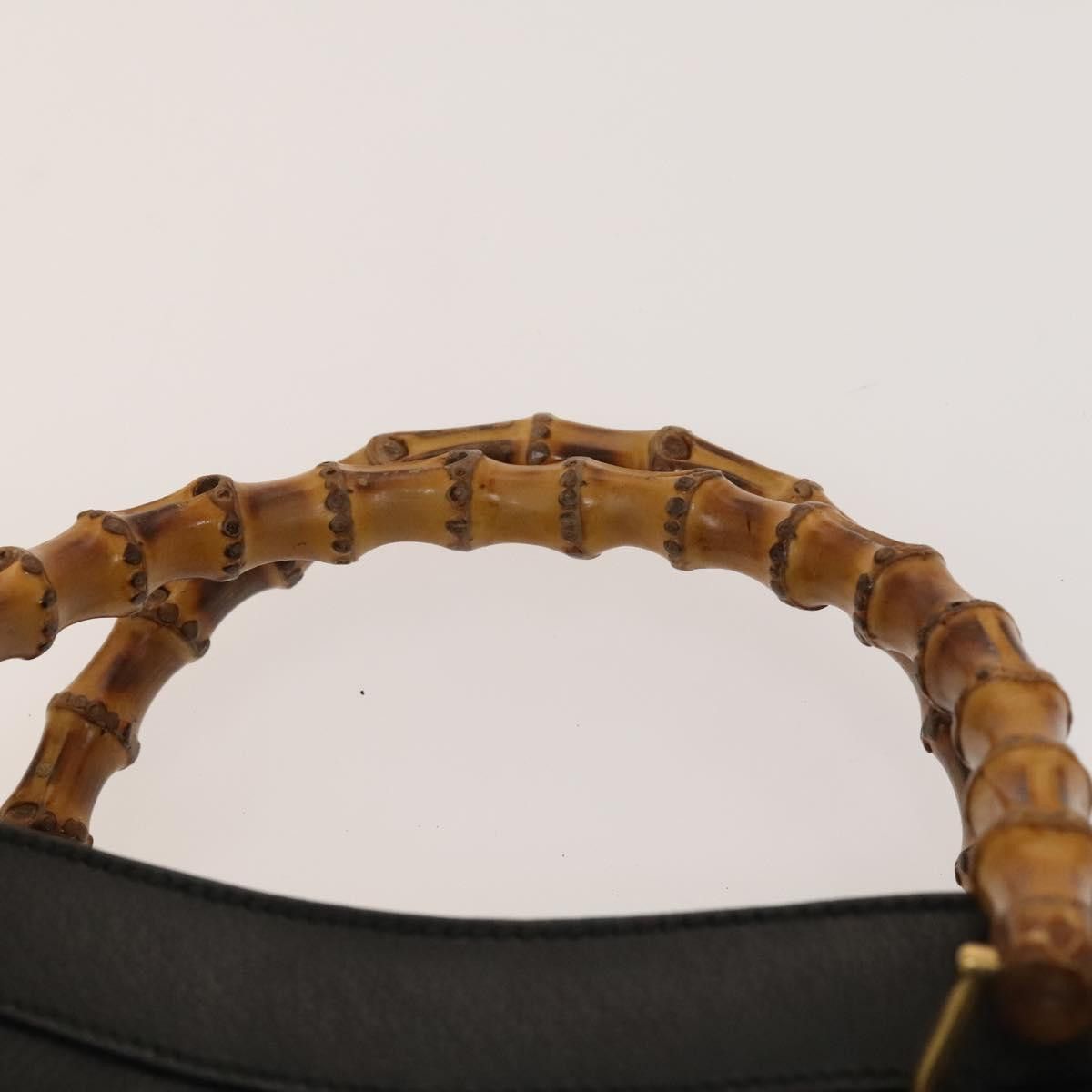 Gucci GUCCI Bamboo Hand Bag Leather Black Gold 002 1095 002 1095 Size ONE SIZE - 8 Thumbnail