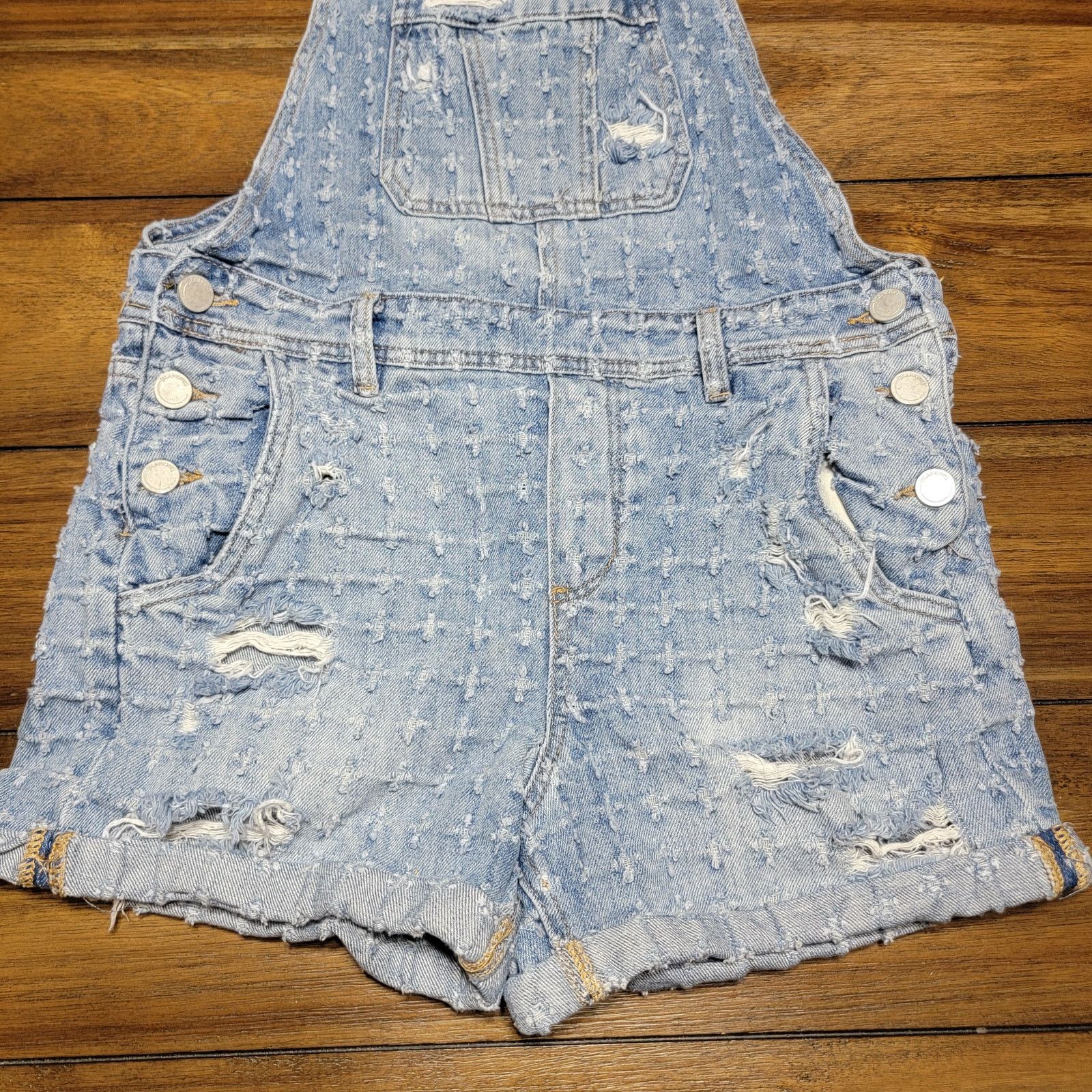 BLANKNYC Blank NYC Textured Denim Shortalls - Size 27 Size 33" - 3 Thumbnail