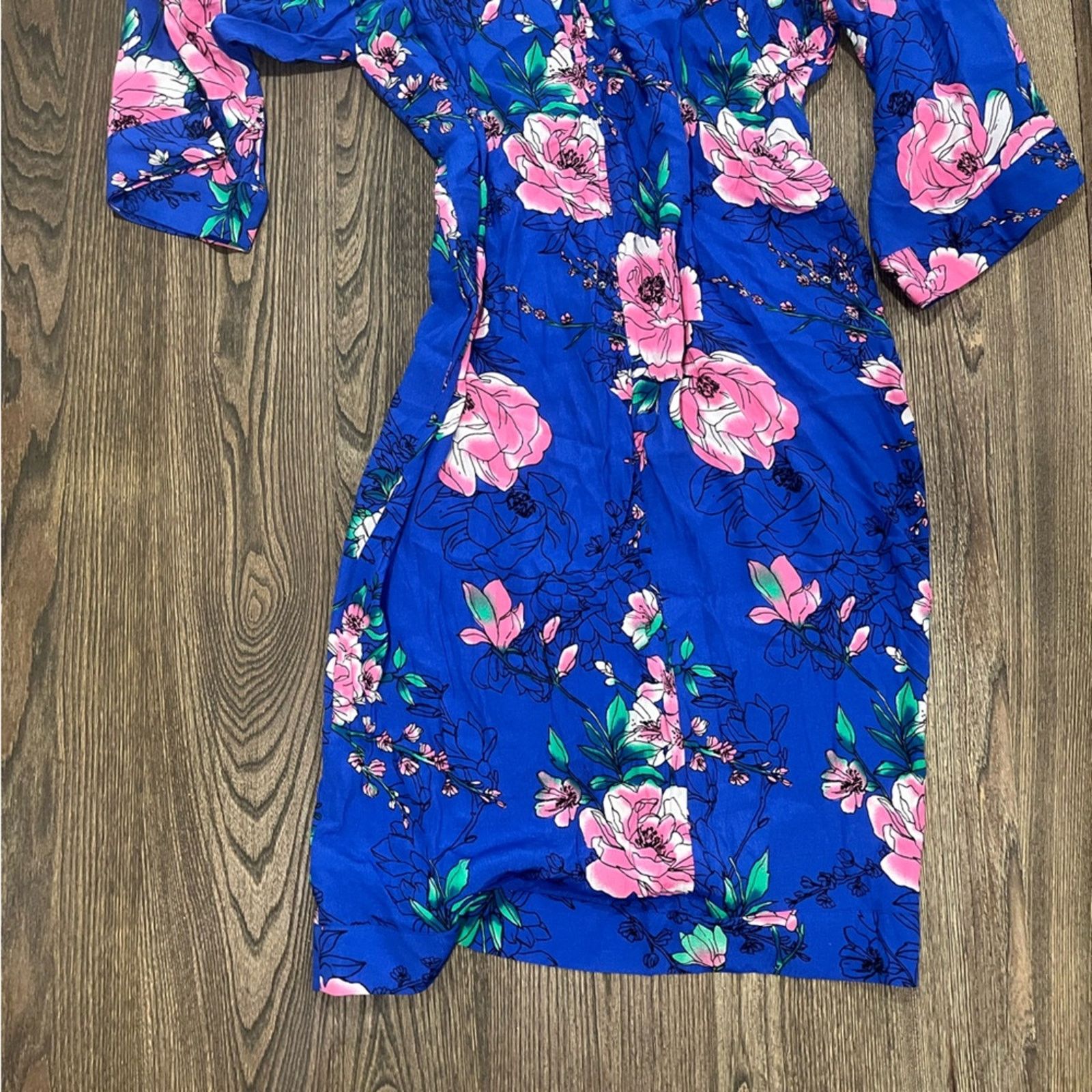 Vintage G.I.L.I. Printed Floral Duster Cardigan Open Front Sz L Size L / US 10 / IT 46 - 6 Thumbnail