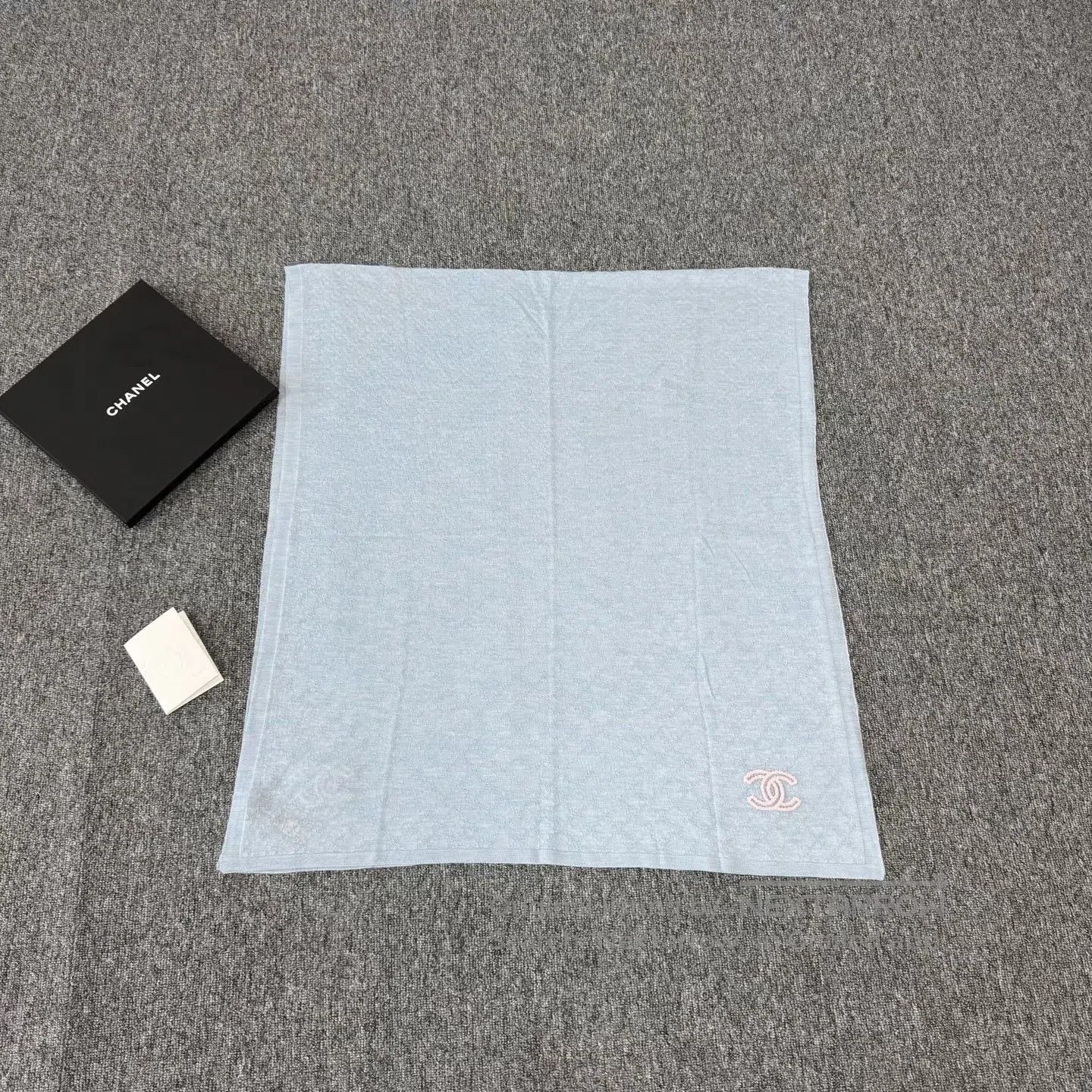Chanel Chanel Smog Blue Double-C Silk Cashmere Scarf| Size ONE SIZE - 1 Thumbnail