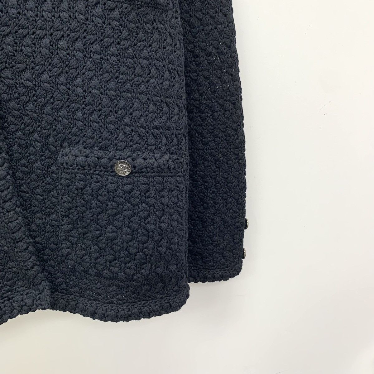 Chanel Chanel Black Multi-Pocket Cotton Lapel Knit Cardigan Jacket Size S / US 4 / IT 40 - 4 Thumbnail